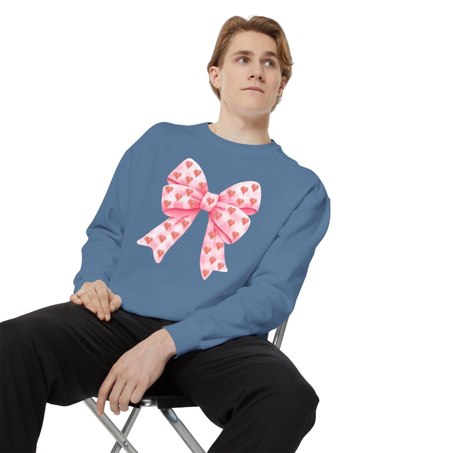 Pink Bow & Hearts - Comfort Colors Sweatshirt