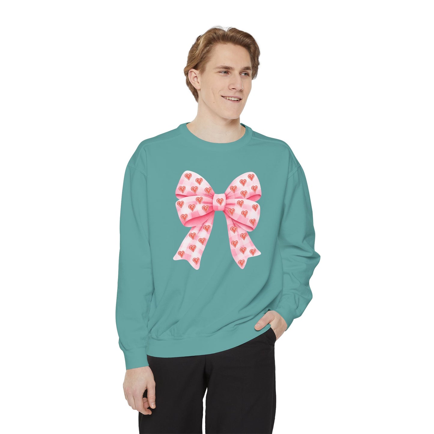 Pink Bow & Hearts - Comfort Colors Sweatshirt