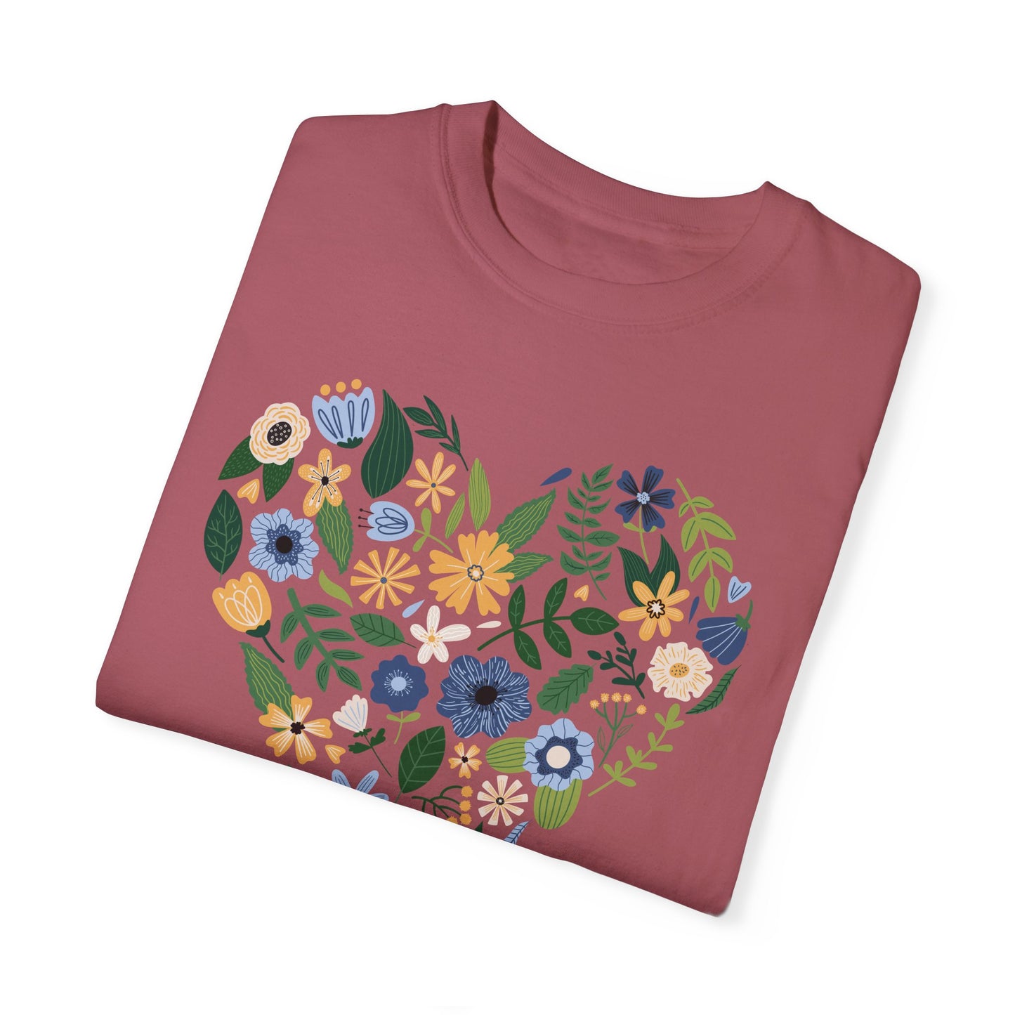 Blue Flowers Heart - Comfort Colors Shirt