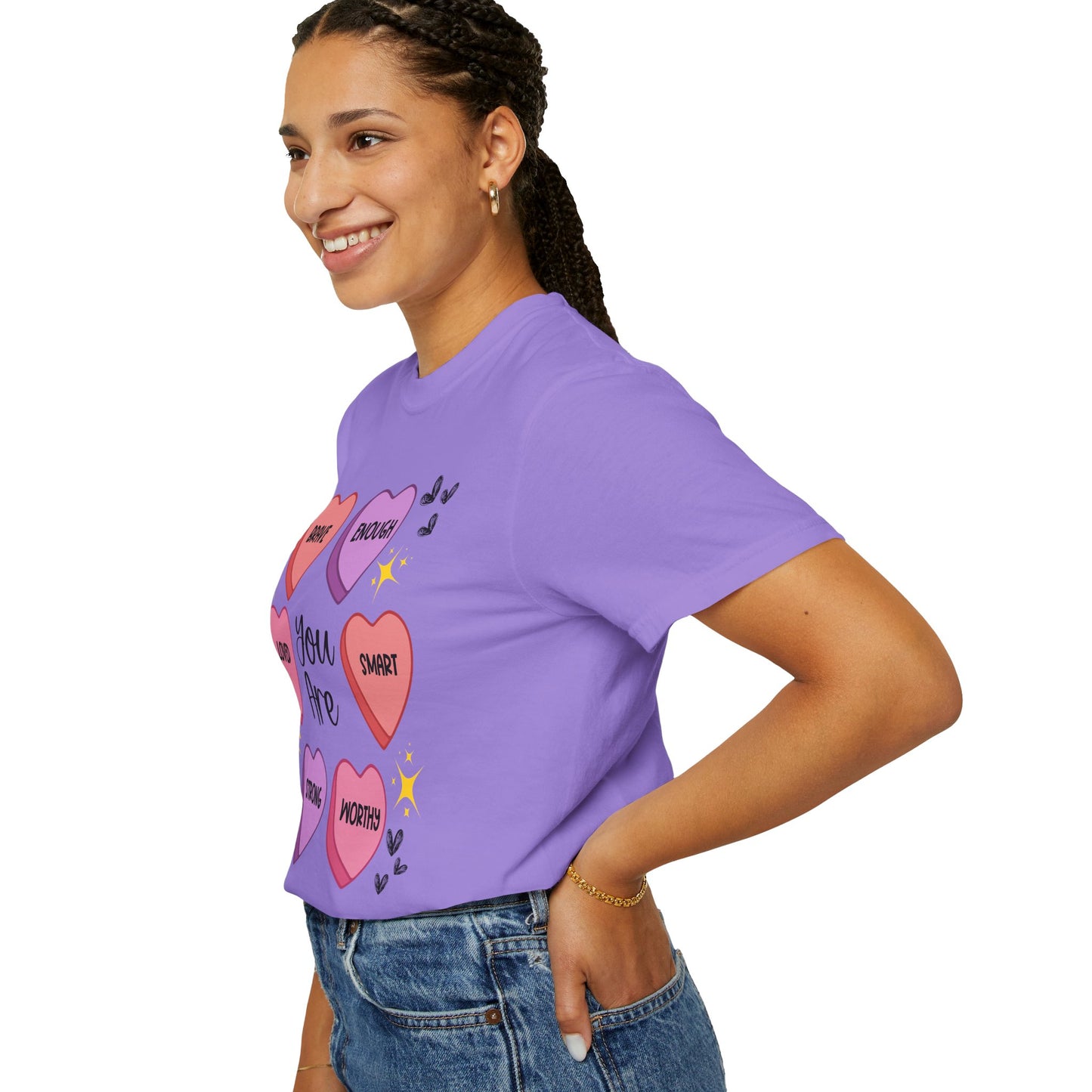 Candy Heart Affirmations - Comfort Colors Shirt