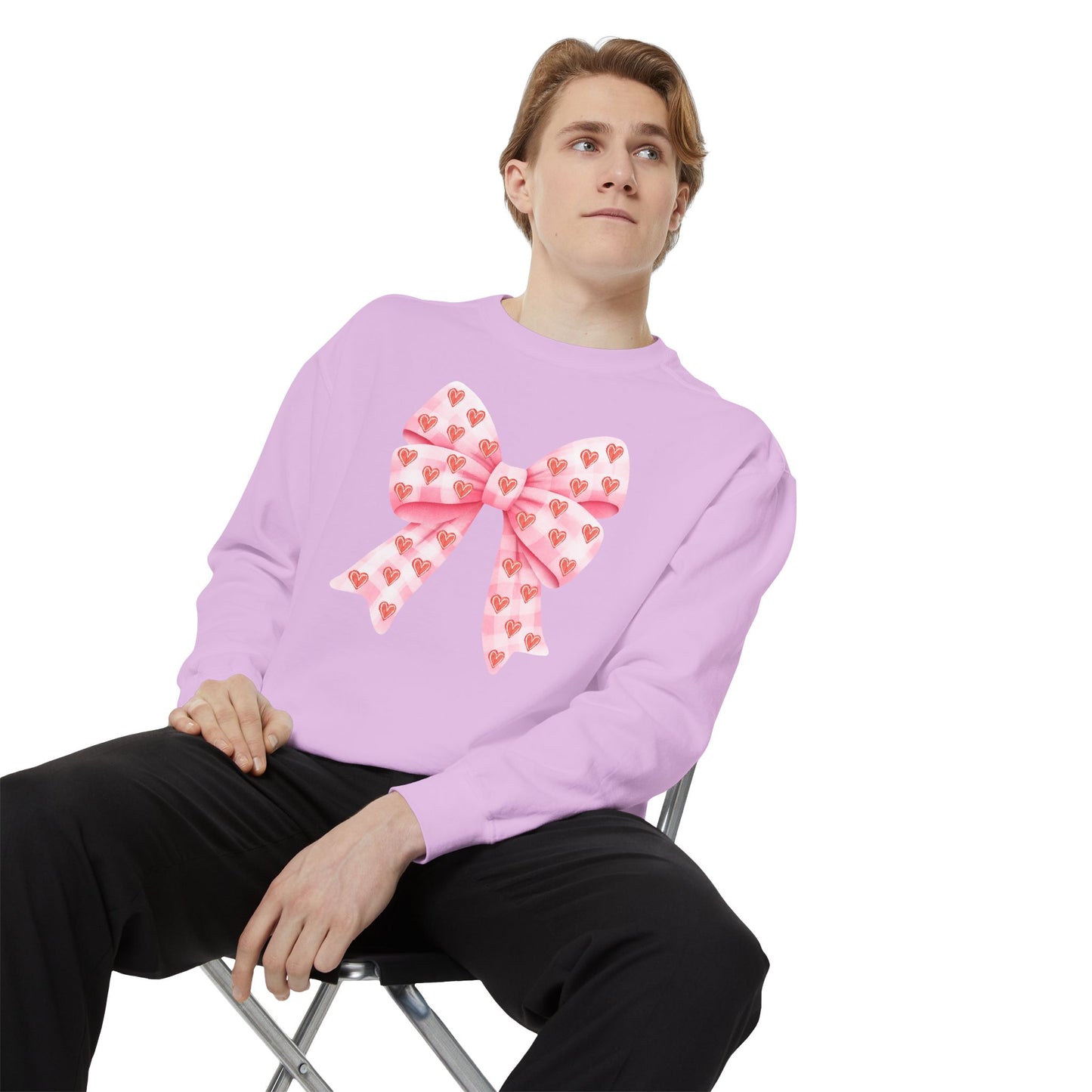 Pink Bow & Hearts - Comfort Colors Sweatshirt