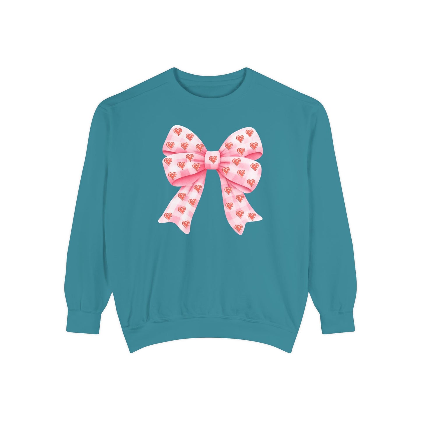 Pink Bow & Hearts - Comfort Colors Sweatshirt