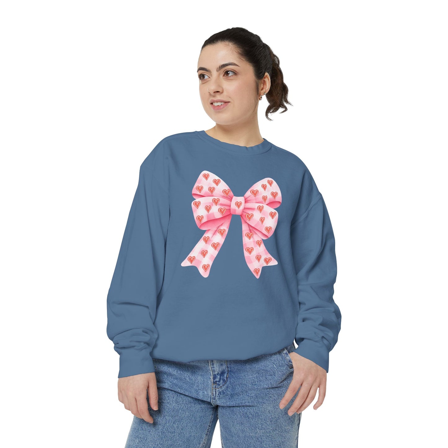 Pink Bow & Hearts - Comfort Colors Sweatshirt