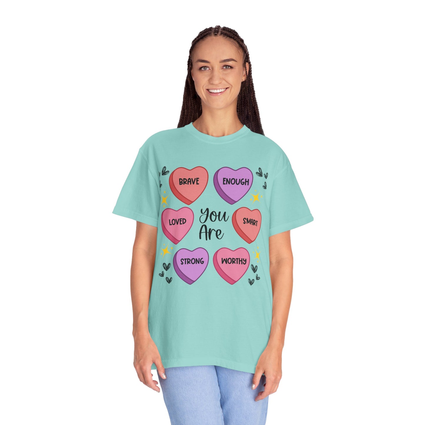Candy Heart Affirmations - Comfort Colors Shirt