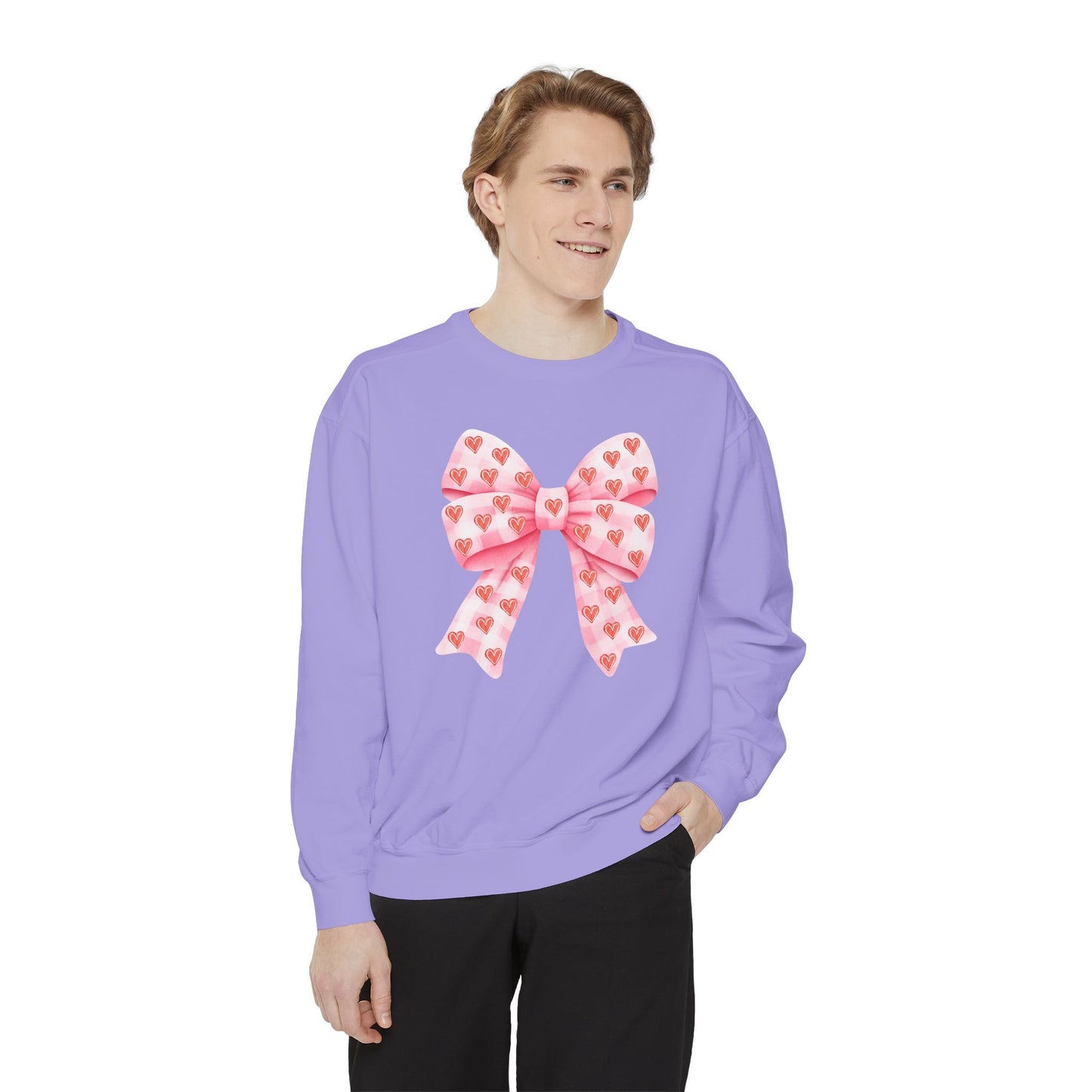 Pink Bow & Hearts - Comfort Colors Sweatshirt