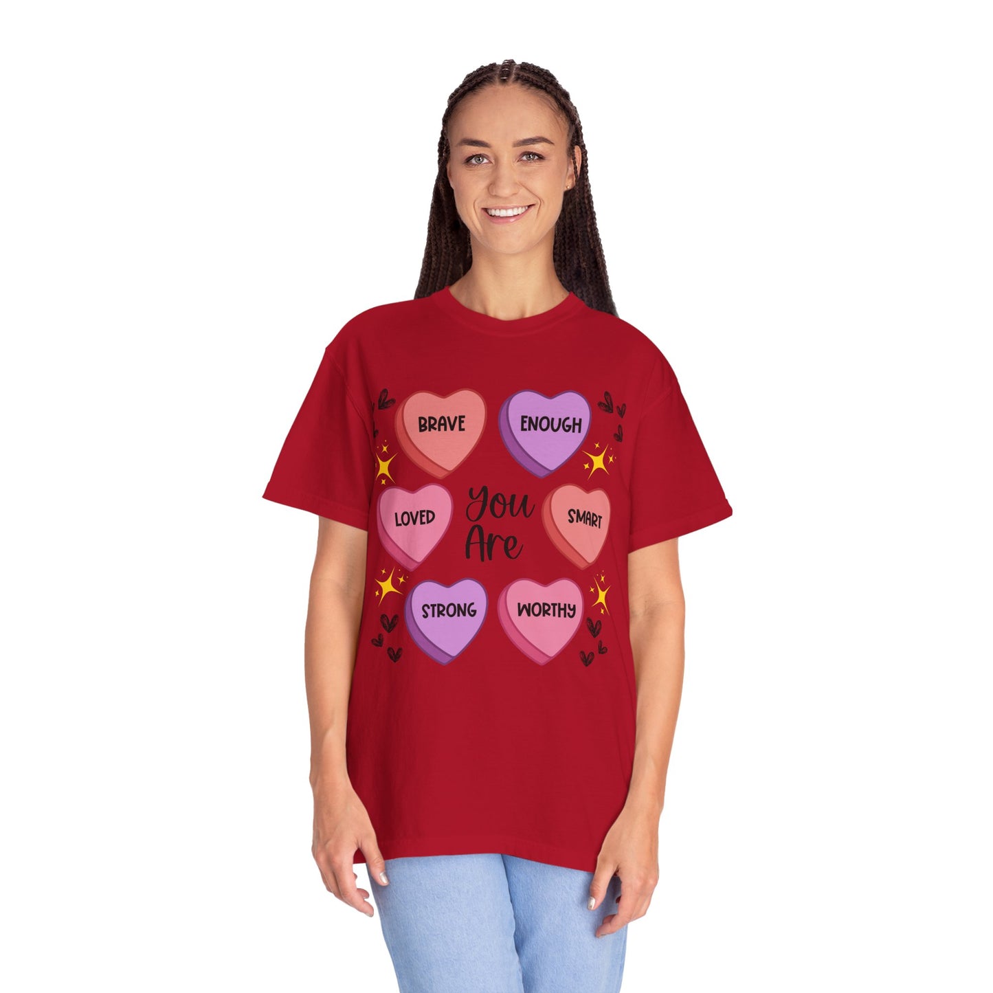 Candy Heart Affirmations - Comfort Colors Shirt