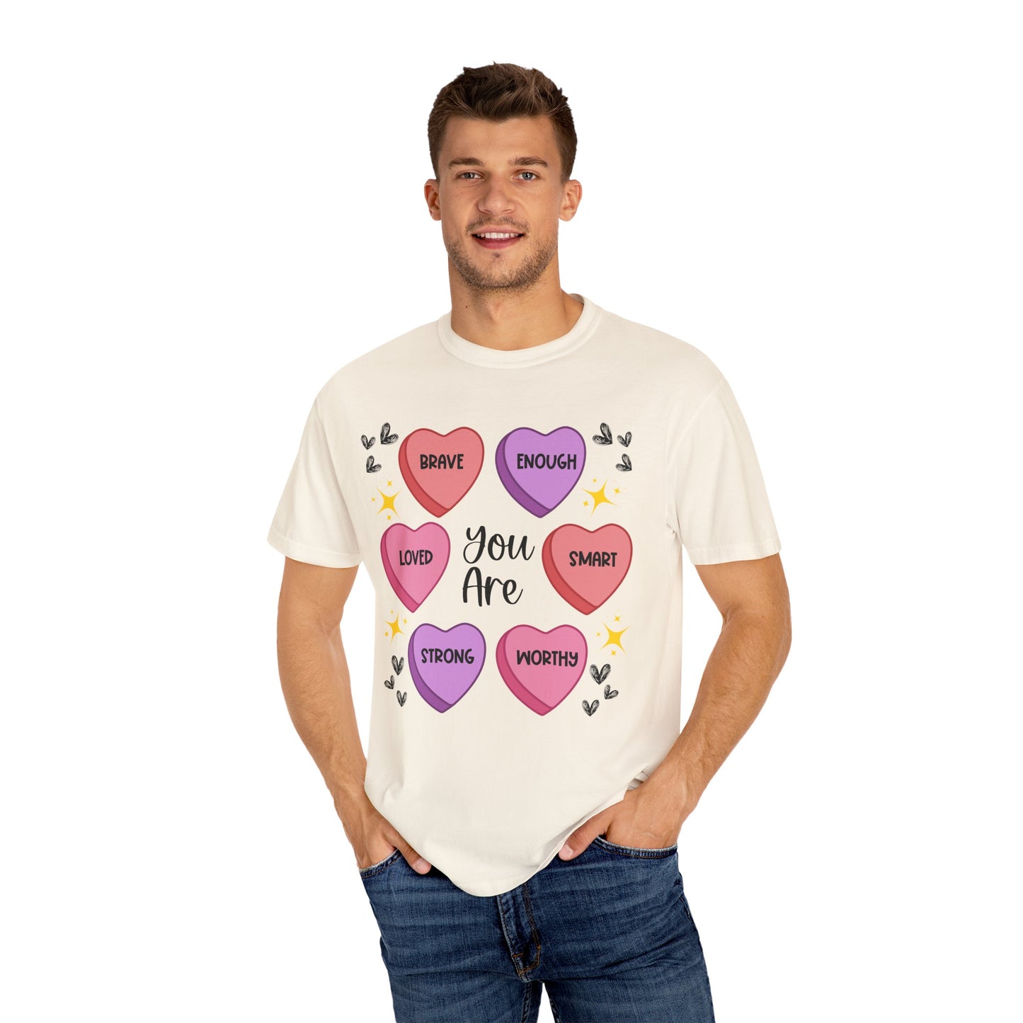 Candy Heart Affirmations - Comfort Colors Shirt