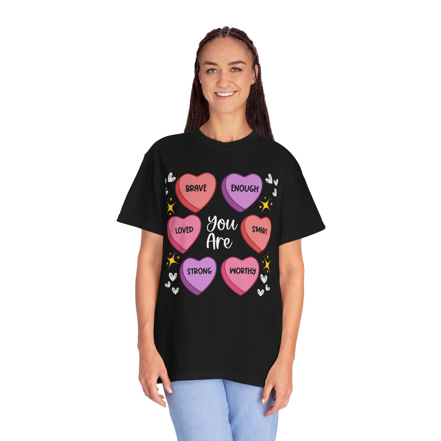 Candy Heart Affirmations - Comfort Colors Shirt