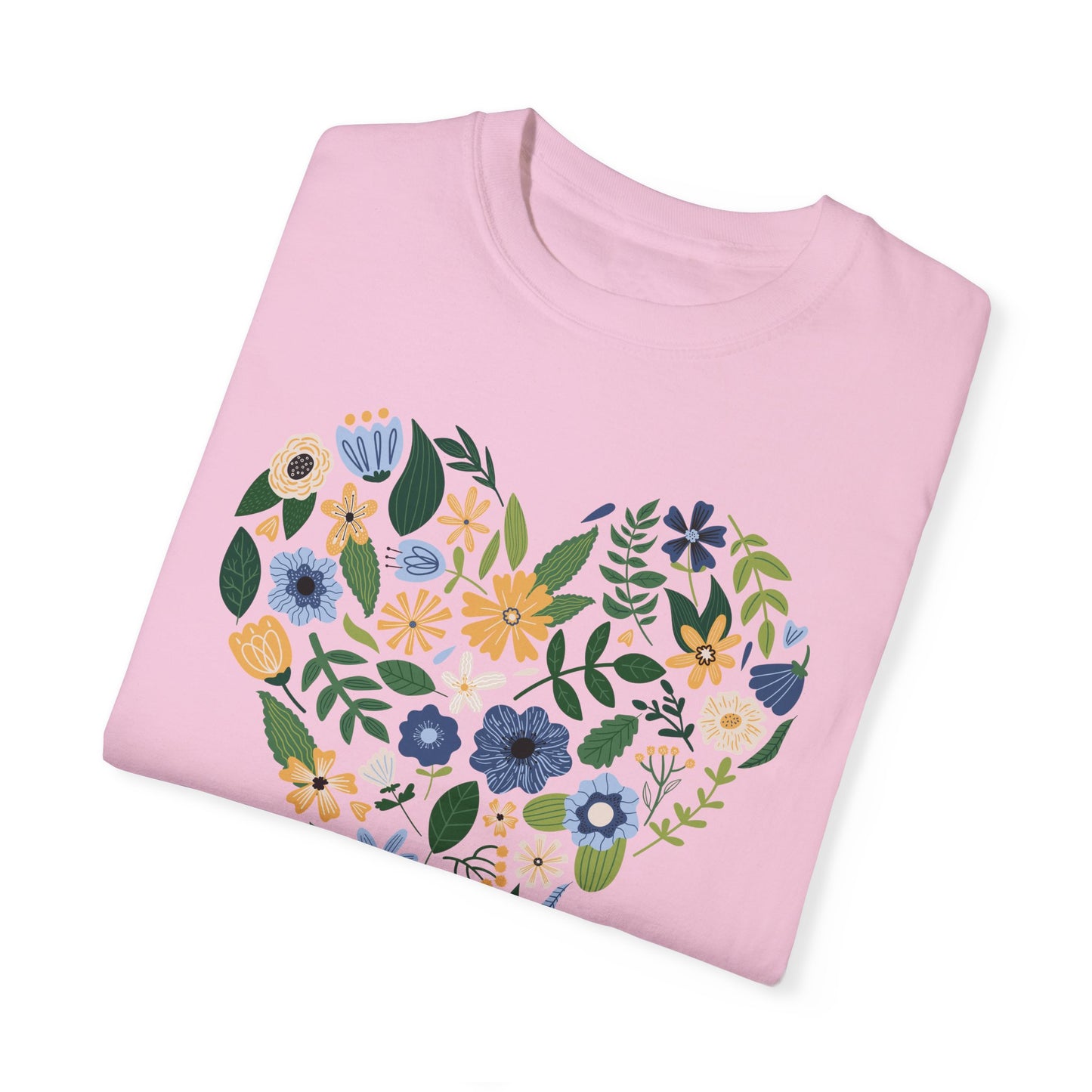 Blue Flowers Heart - Comfort Colors Shirt