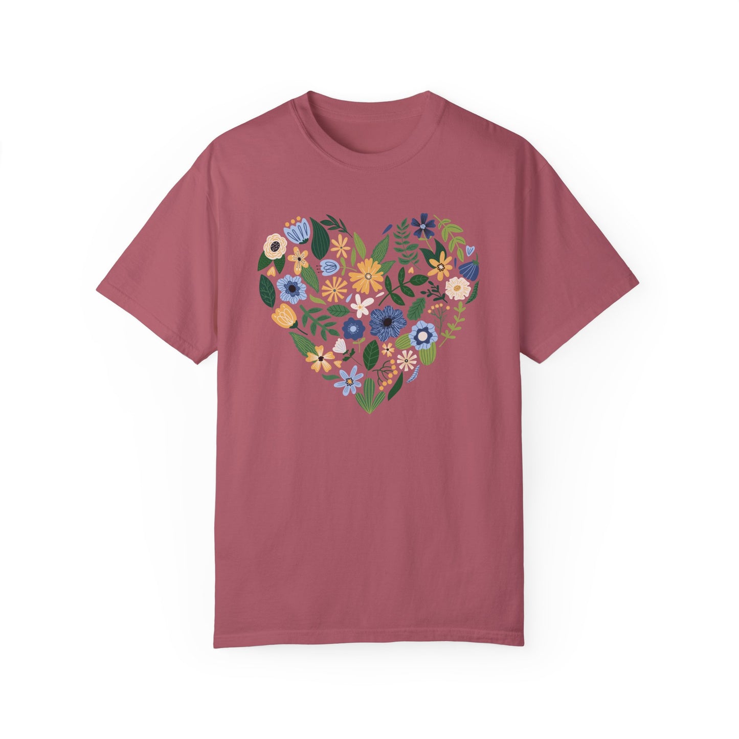 Blue Flowers Heart - Comfort Colors Shirt