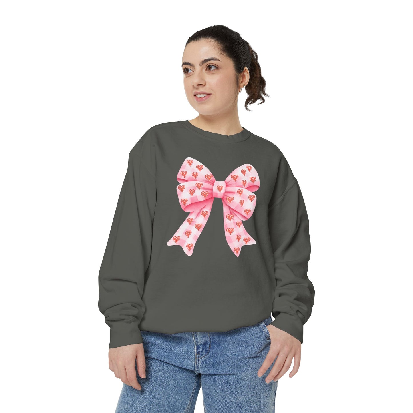 Pink Bow & Hearts - Comfort Colors Sweatshirt