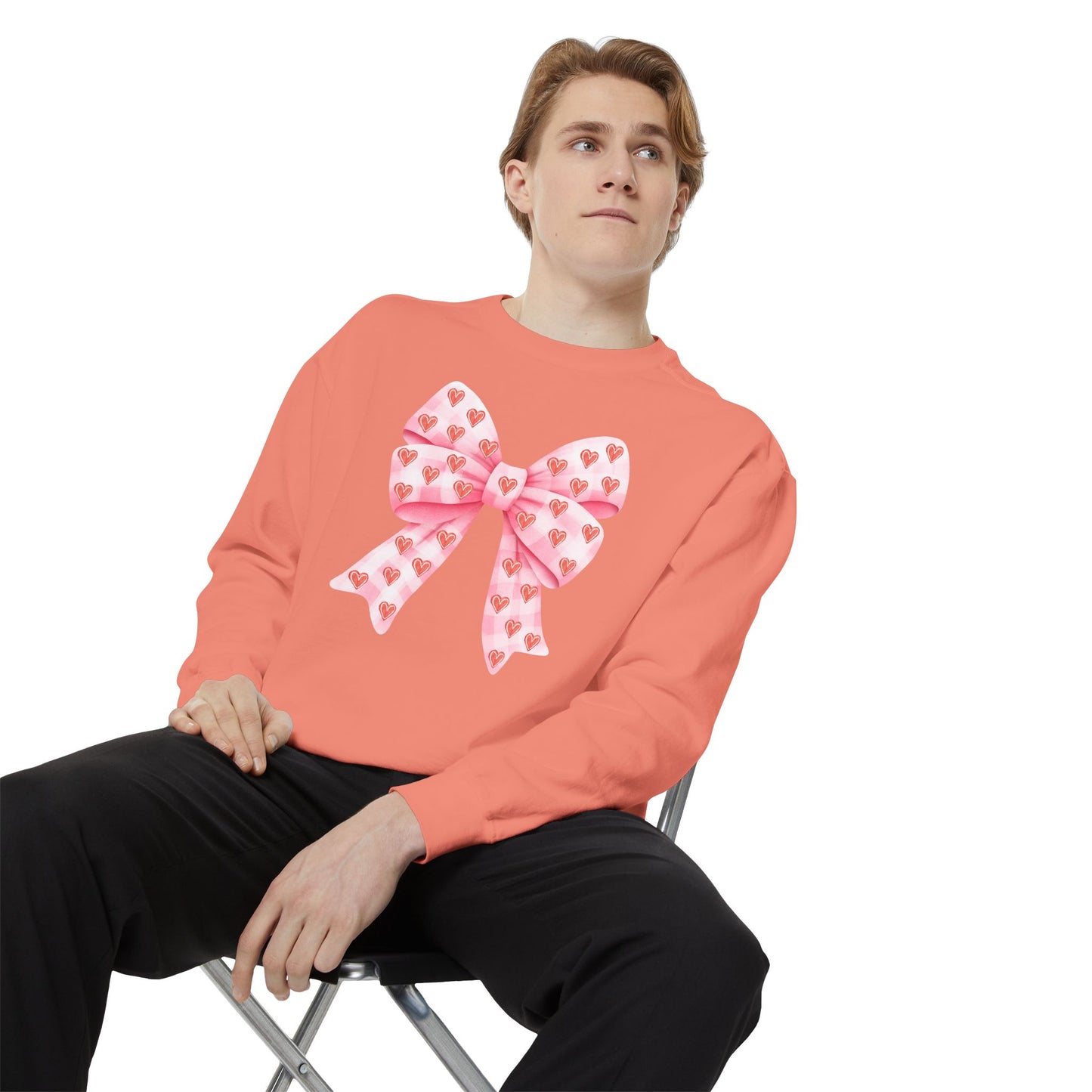 Pink Bow & Hearts - Comfort Colors Sweatshirt