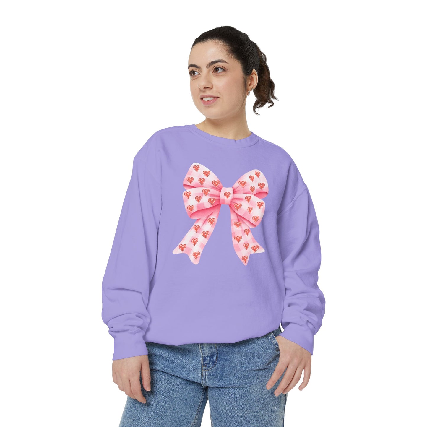 Pink Bow & Hearts - Comfort Colors Sweatshirt