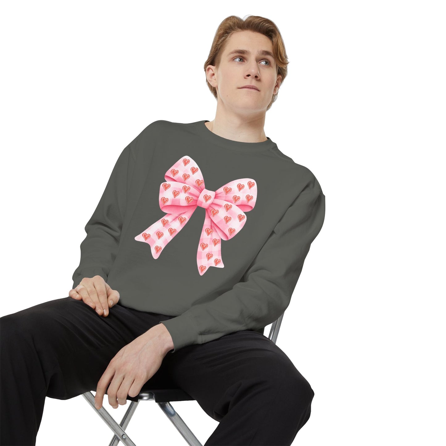 Pink Bow & Hearts - Comfort Colors Sweatshirt