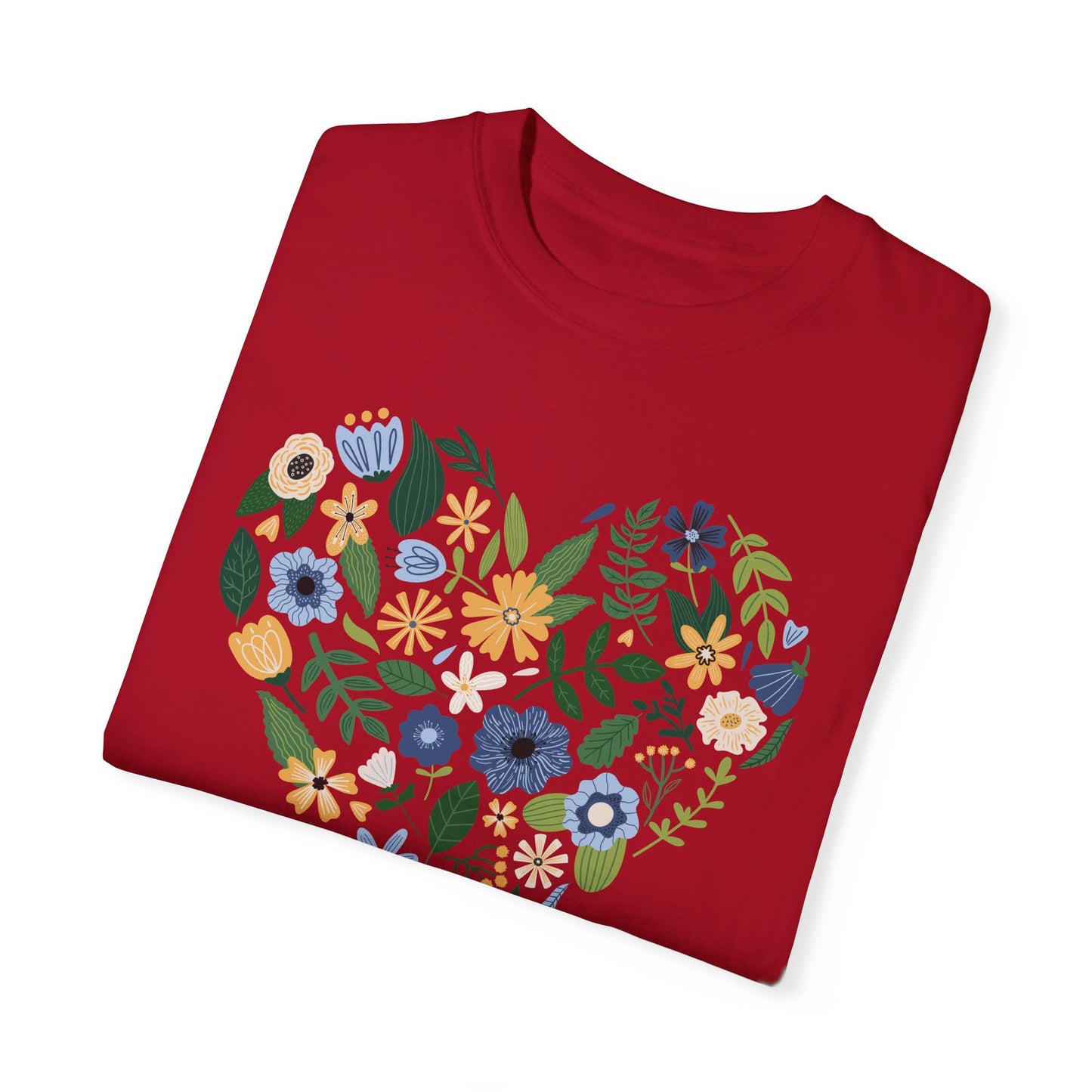 Blue Flowers Heart - Comfort Colors Shirt