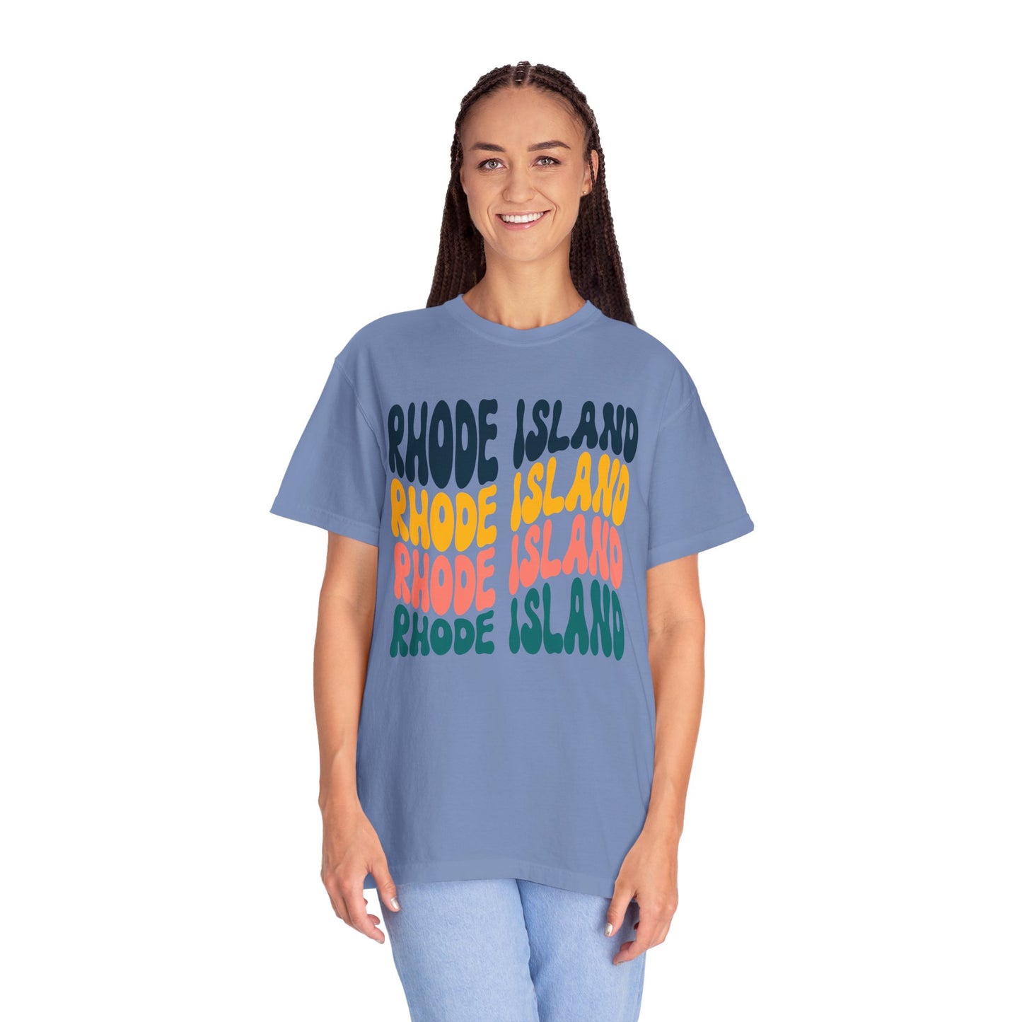 Retro Rhode Island - Comfort Colors Shirt