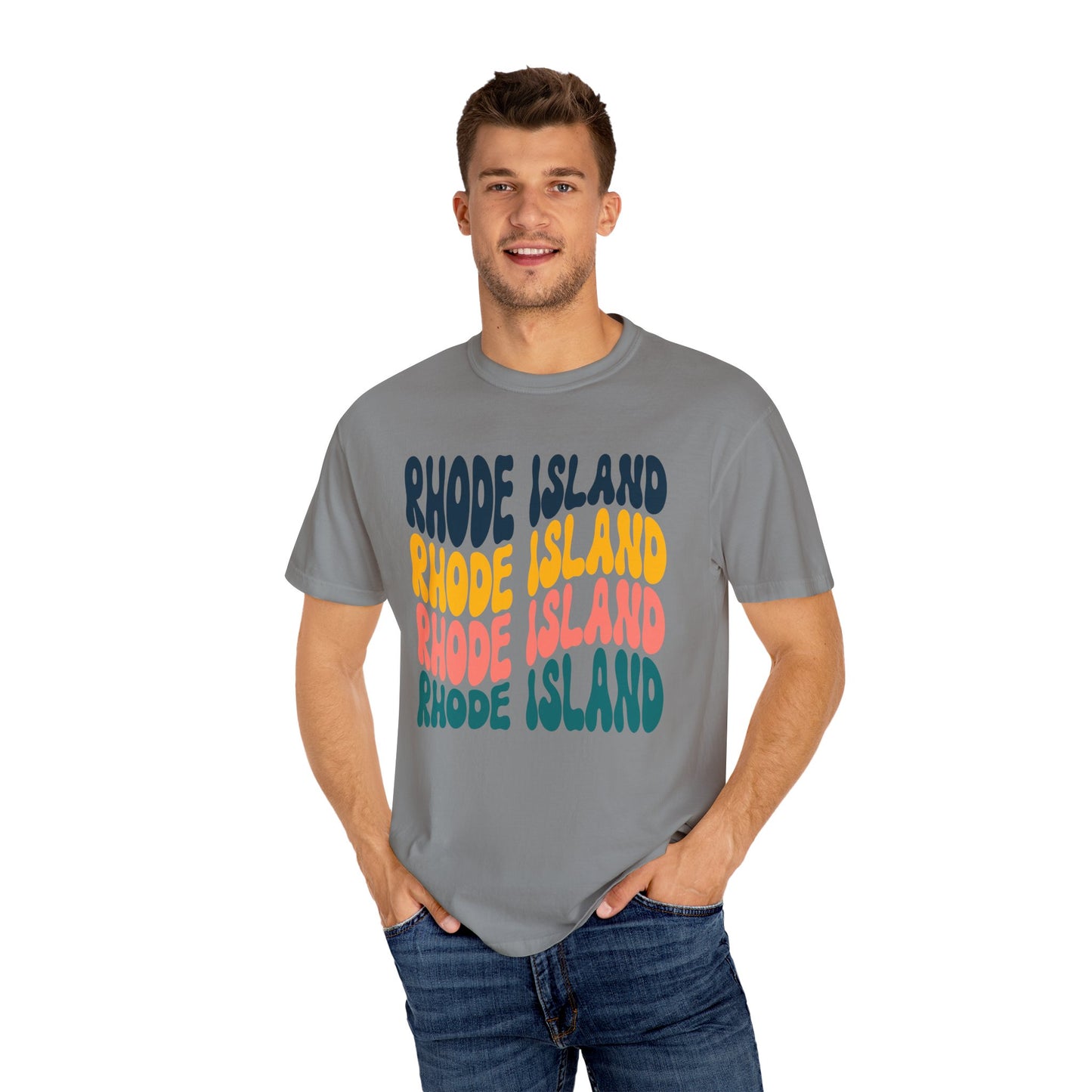 Retro Rhode Island - Comfort Colors Shirt