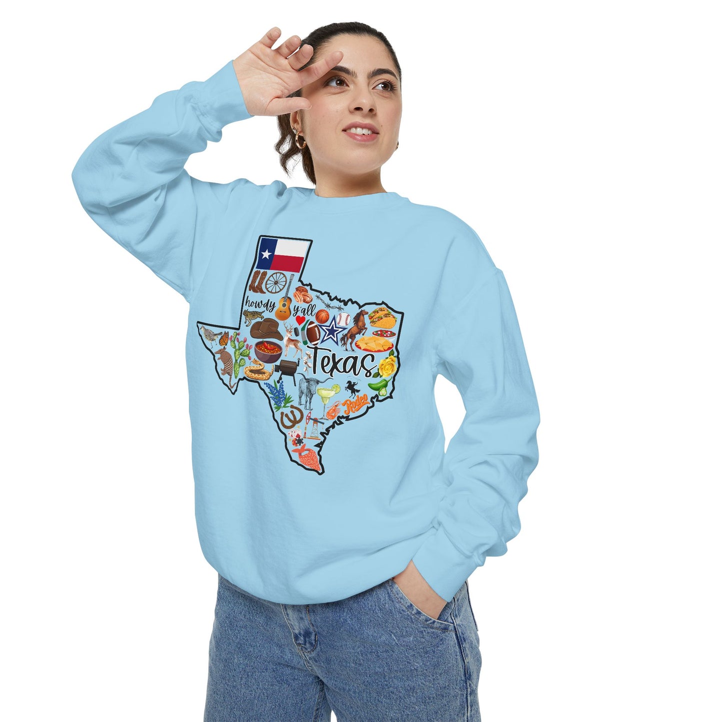 Beautiful State of Texas - Comfort Colors Sweatshirt