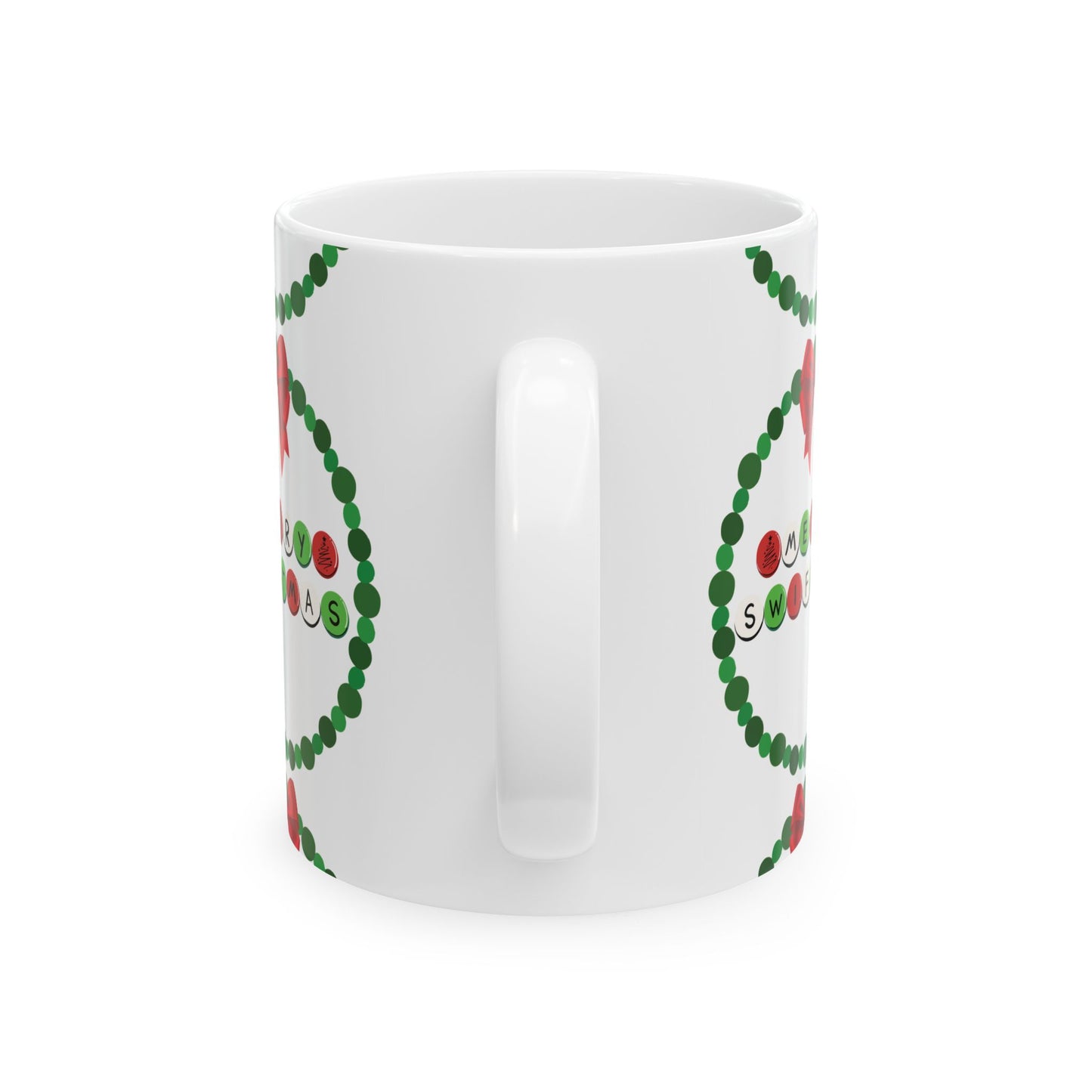 Merry Swiftmas - Friendship Bracelet Wreath - Ceramic Mug, (11oz, 15oz)