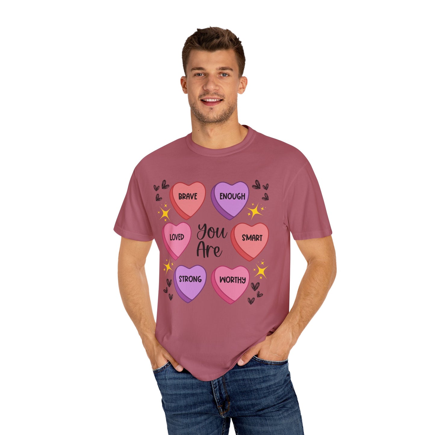 Candy Heart Affirmations - Comfort Colors Shirt
