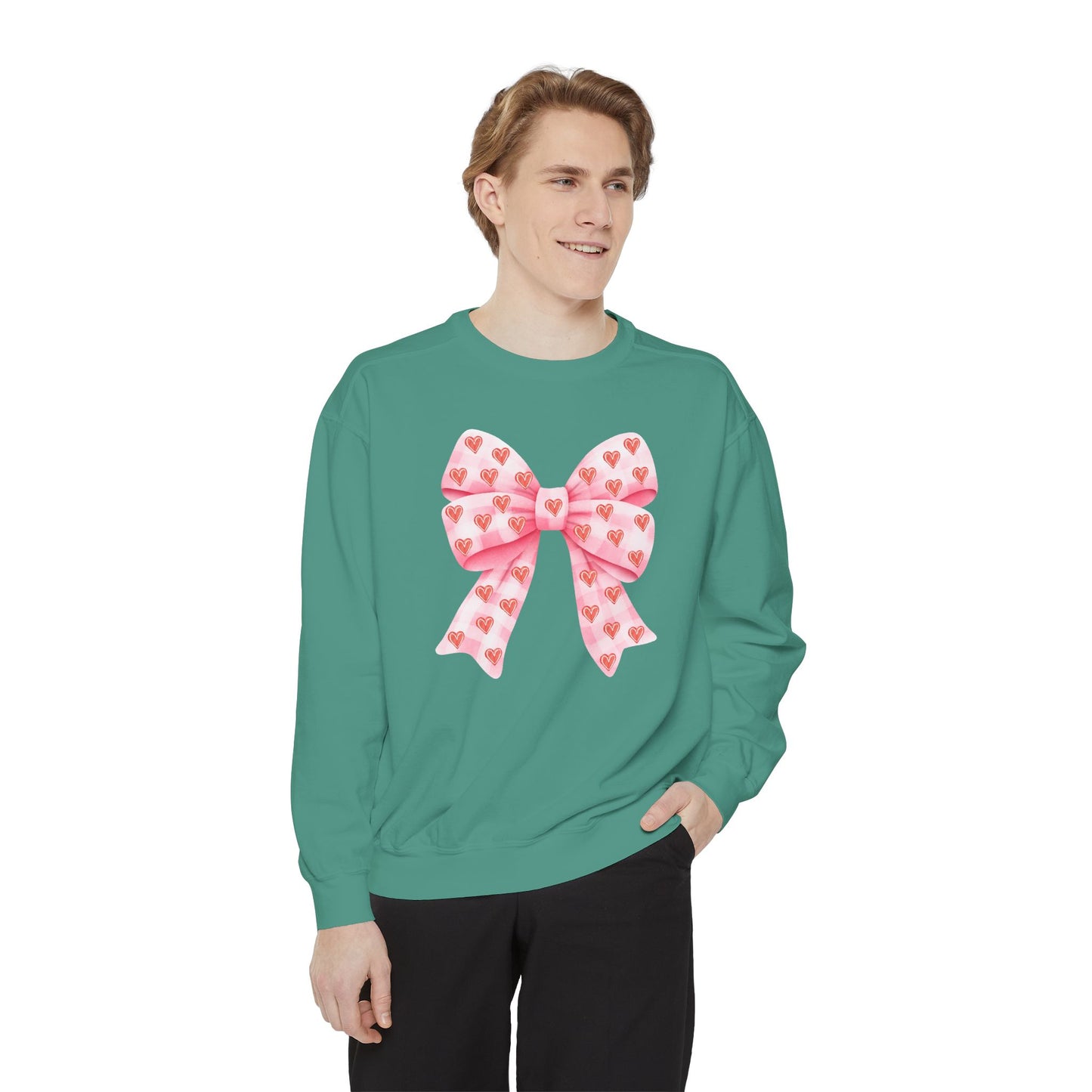 Pink Bow & Hearts - Comfort Colors Sweatshirt