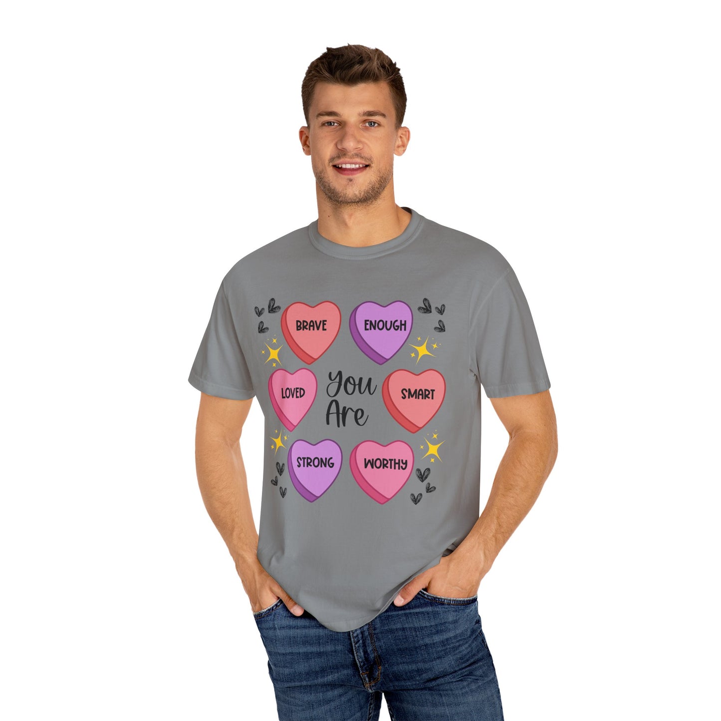 Candy Heart Affirmations - Comfort Colors Shirt