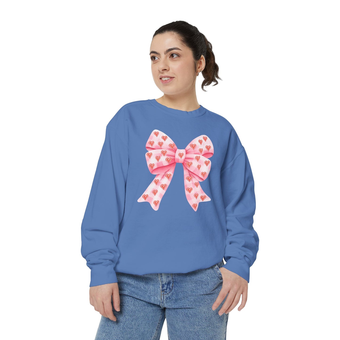 Pink Bow & Hearts - Comfort Colors Sweatshirt