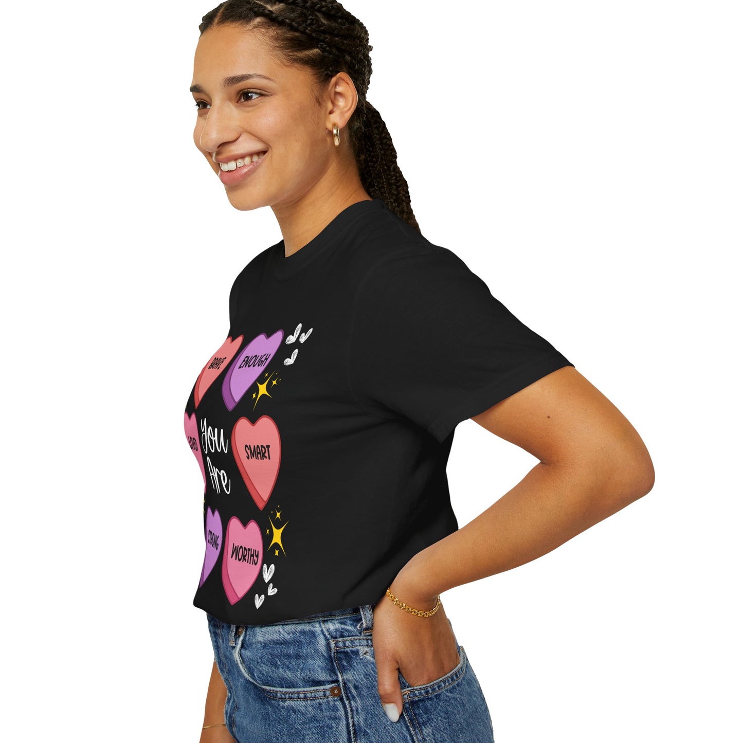 Candy Heart Affirmations - Comfort Colors Shirt