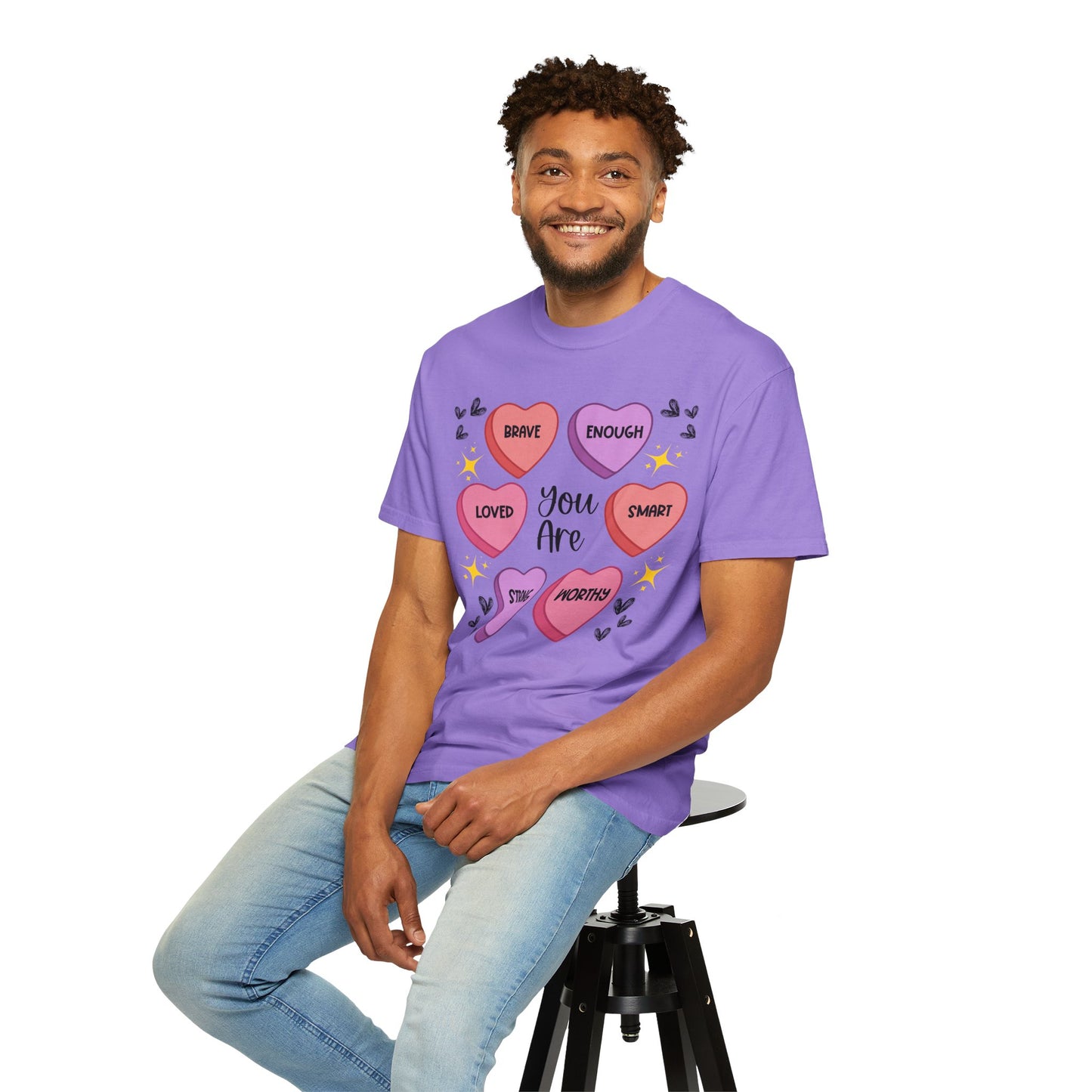 Candy Heart Affirmations - Comfort Colors Shirt
