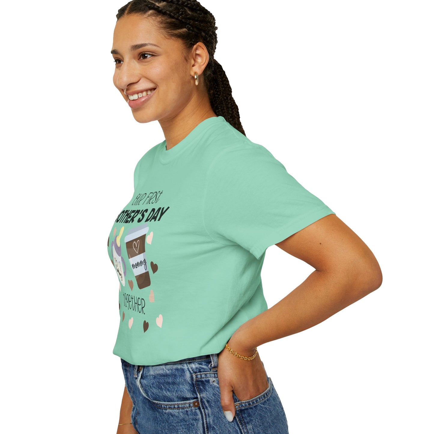 Our First Mother's Day Together (Milk & Coffee) - Comfort Colors Shirt
