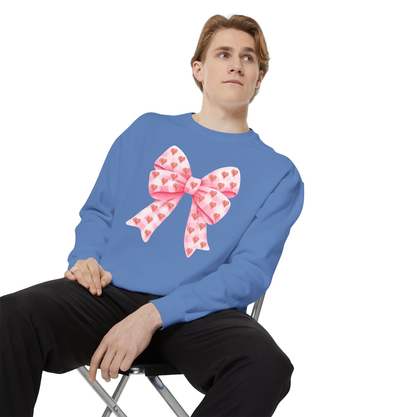 Pink Bow & Hearts - Comfort Colors Sweatshirt