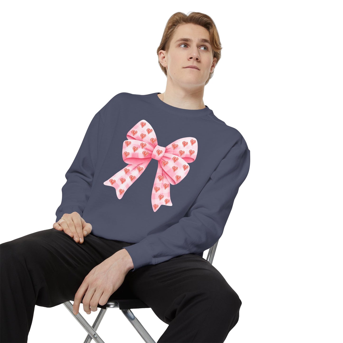 Pink Bow & Hearts - Comfort Colors Sweatshirt