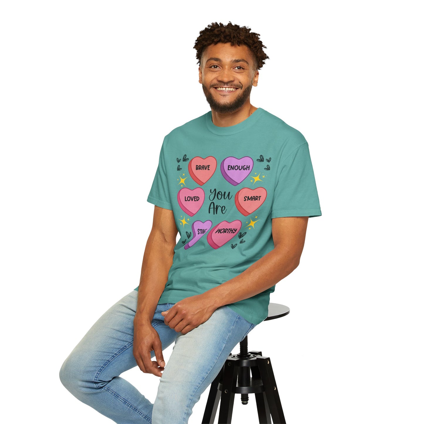 Candy Heart Affirmations - Comfort Colors Shirt