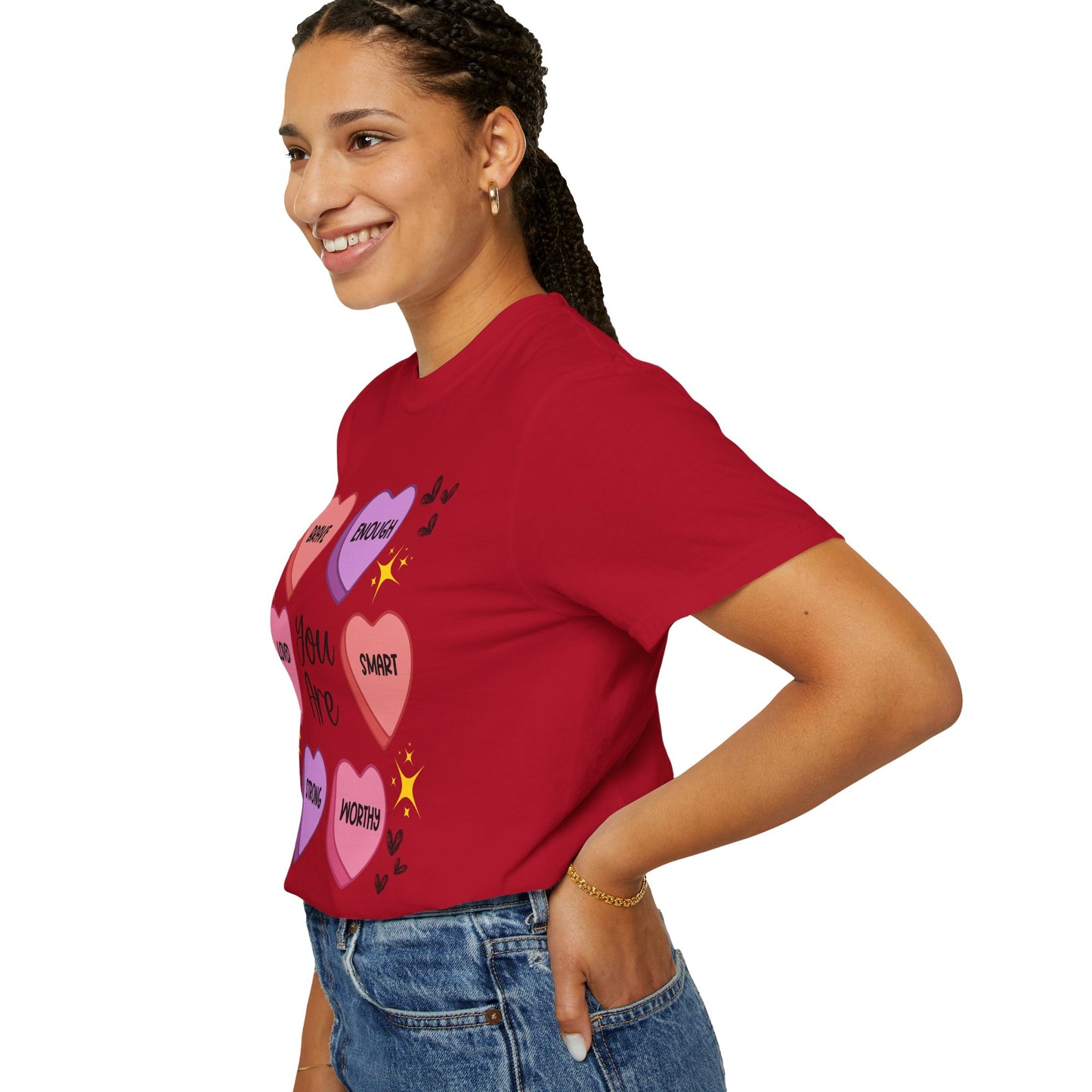 Candy Heart Affirmations - Comfort Colors Shirt
