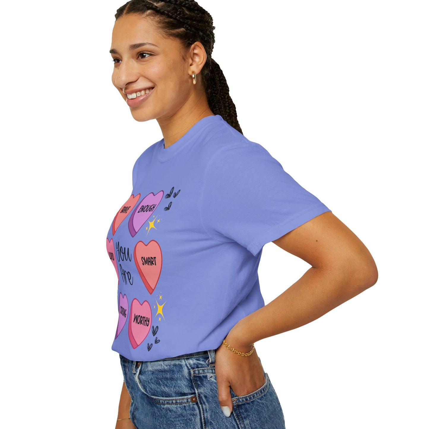 Candy Heart Affirmations - Comfort Colors Shirt