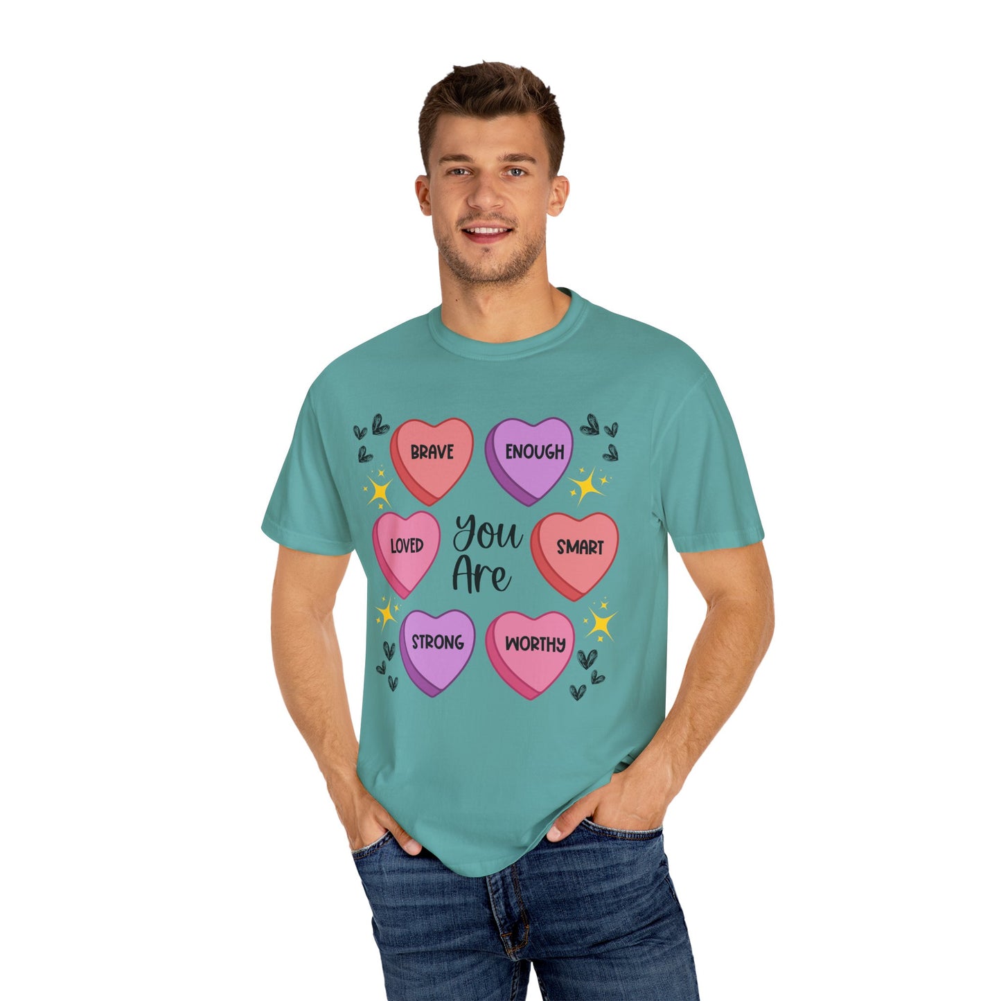 Candy Heart Affirmations - Comfort Colors Shirt