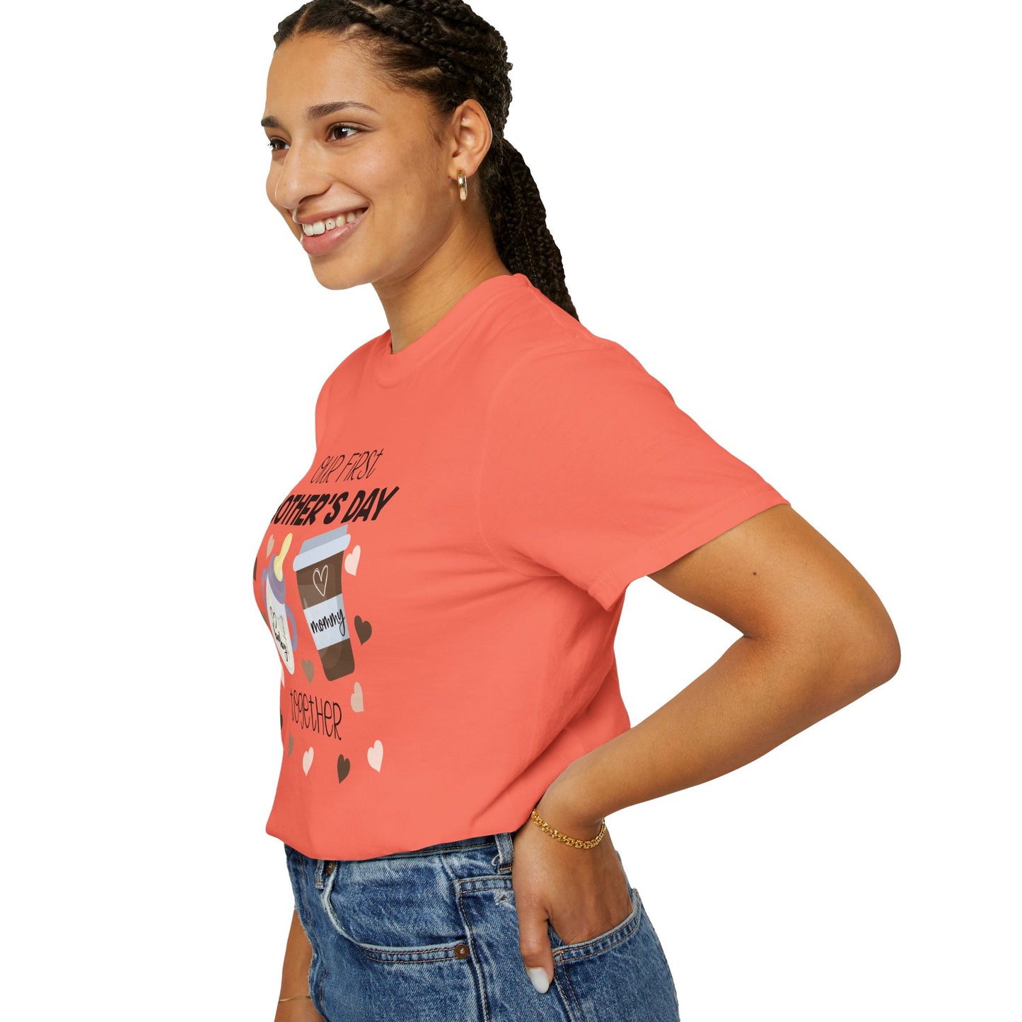 Our First Mother's Day Together (Milk & Coffee) - Comfort Colors Shirt