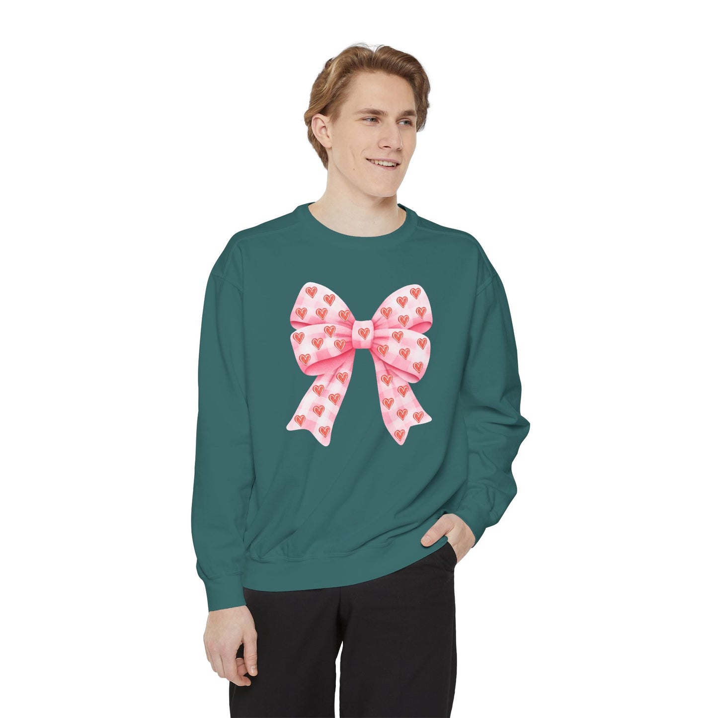 Pink Bow & Hearts - Comfort Colors Sweatshirt