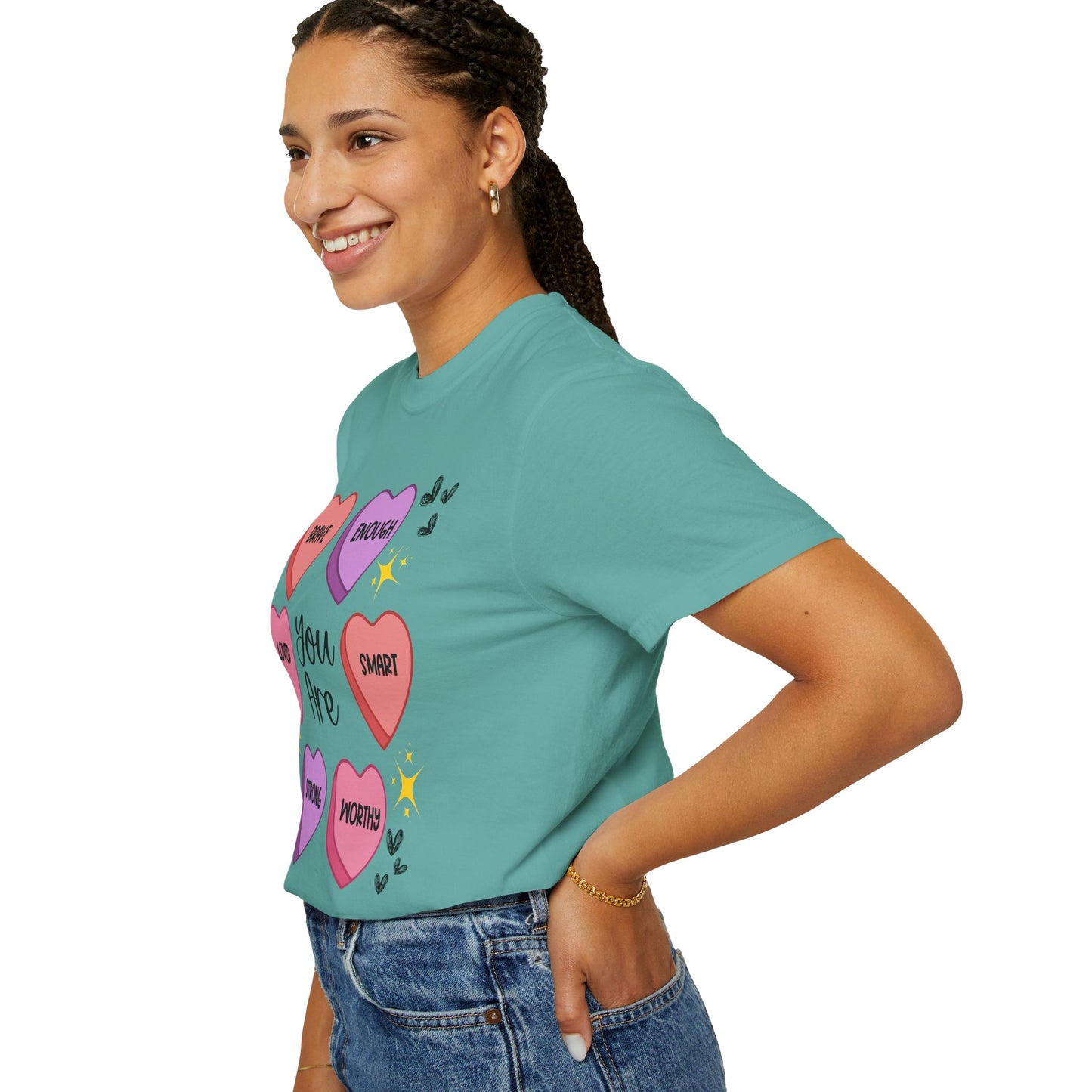 Candy Heart Affirmations - Comfort Colors Shirt