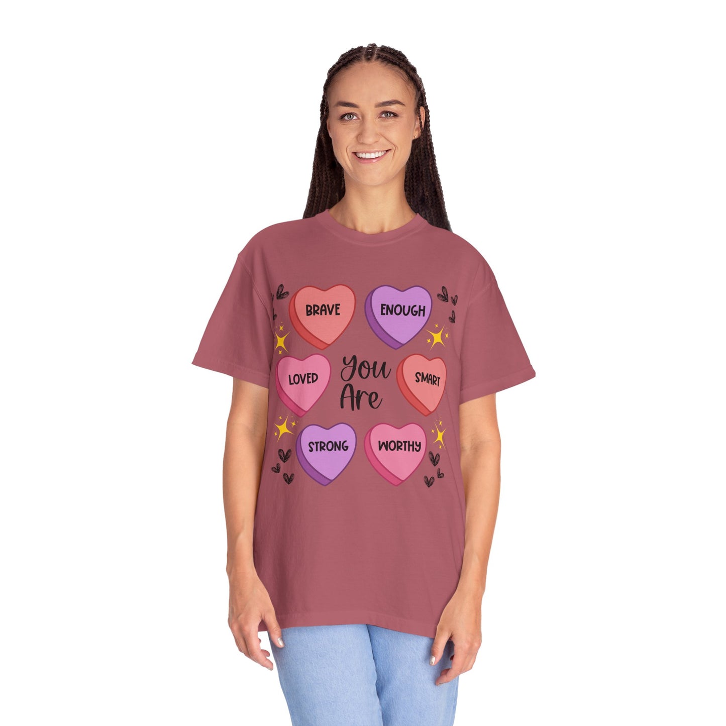 Candy Heart Affirmations - Comfort Colors Shirt