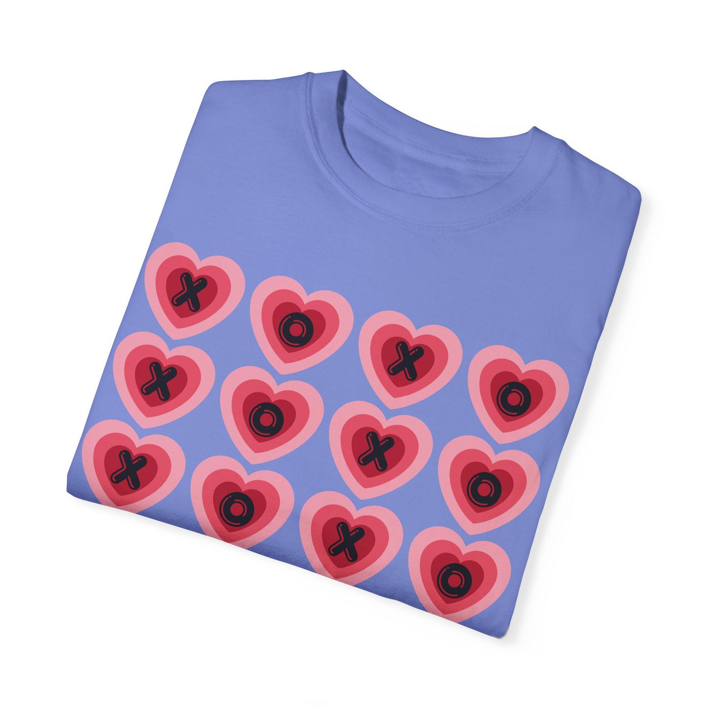 Retro Heart X's and O's - Comfort Colors Shirt
