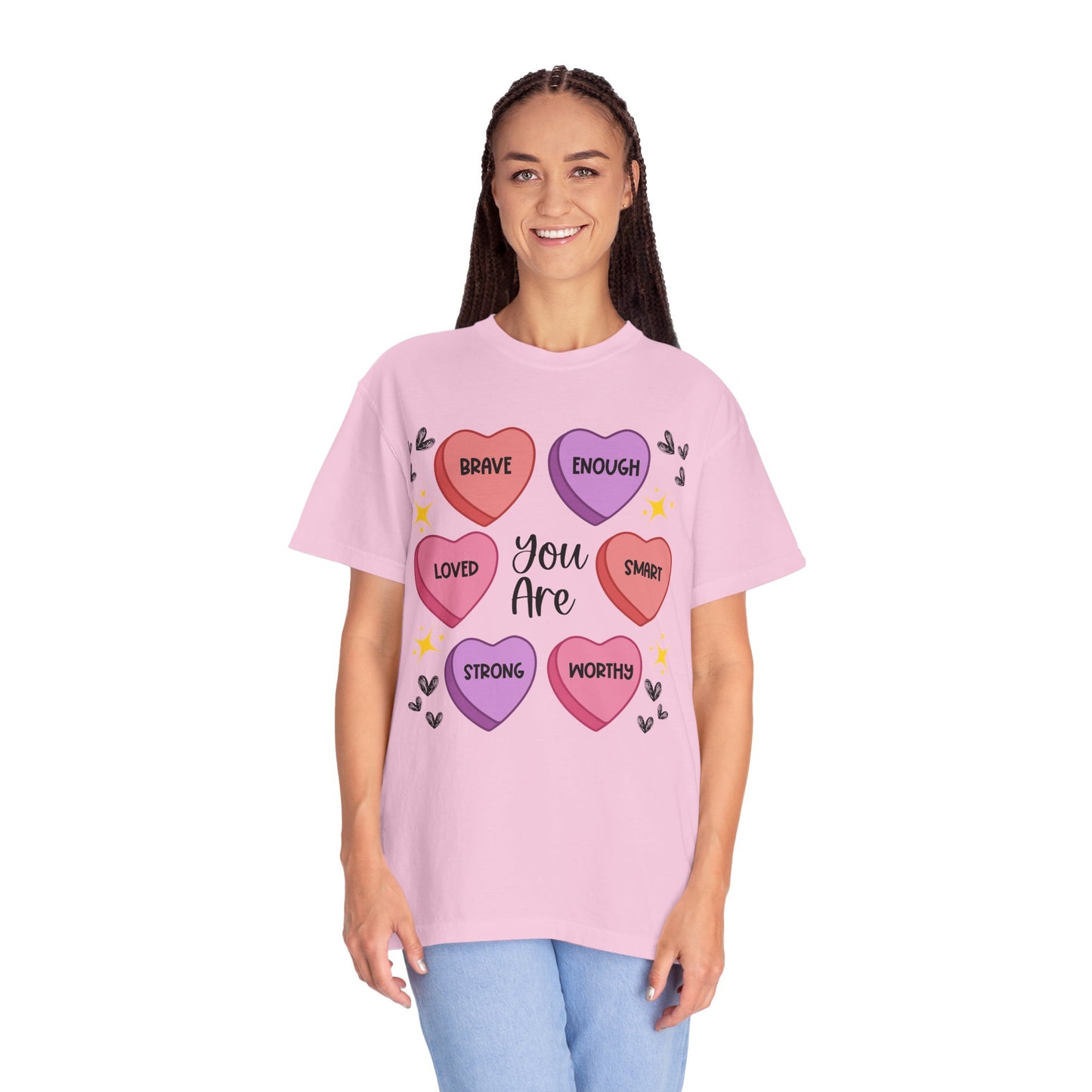 Candy Heart Affirmations - Comfort Colors Shirt