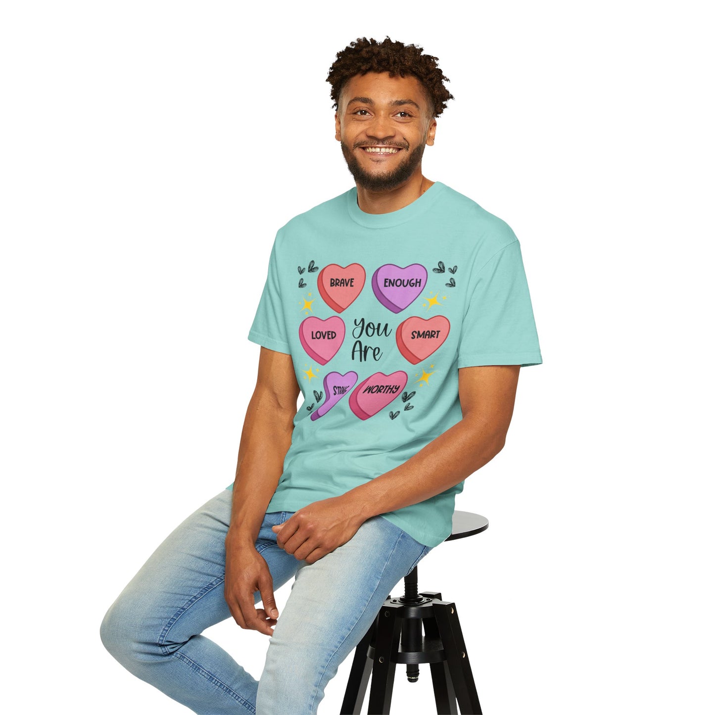 Candy Heart Affirmations - Comfort Colors Shirt