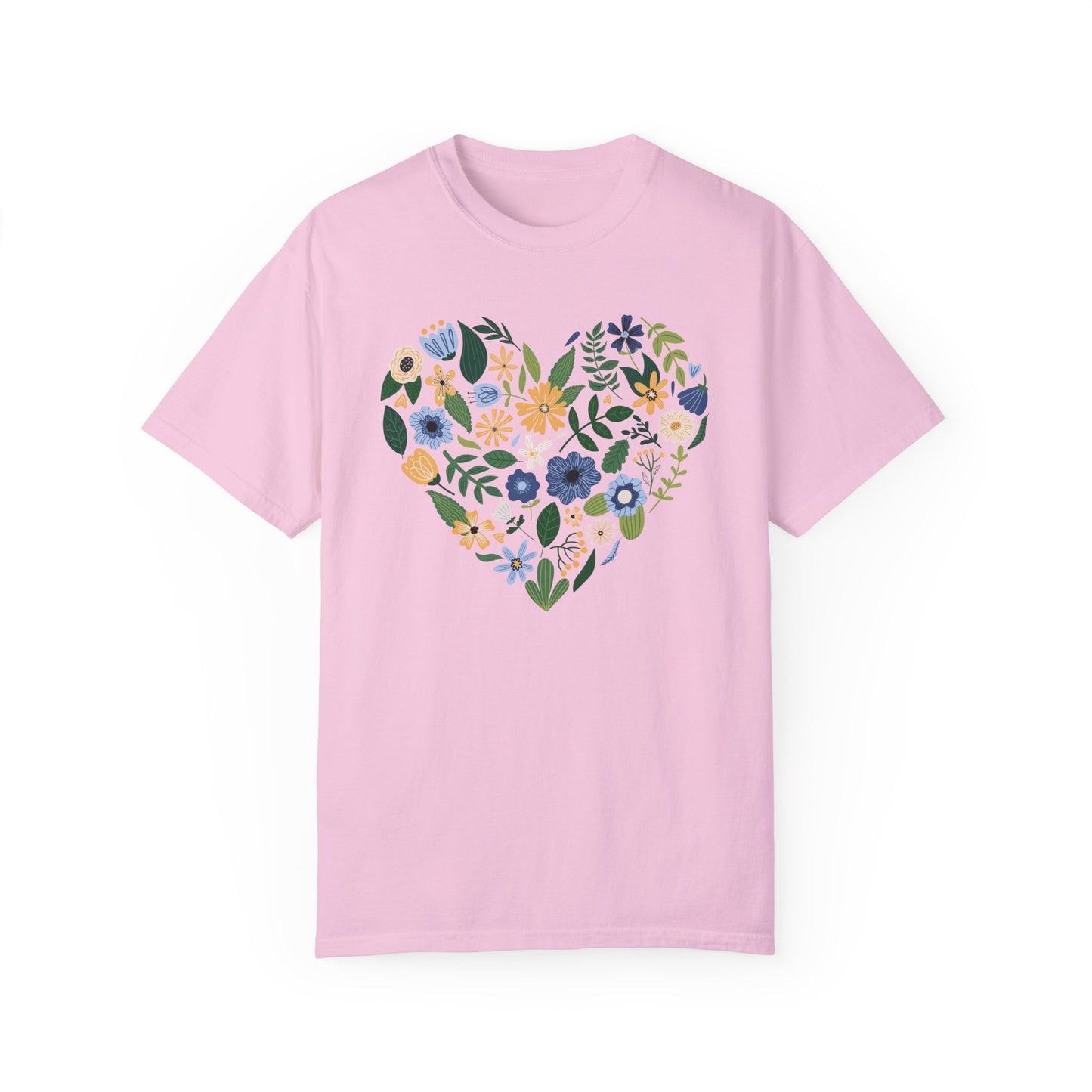 Blue Flowers Heart - Comfort Colors Shirt