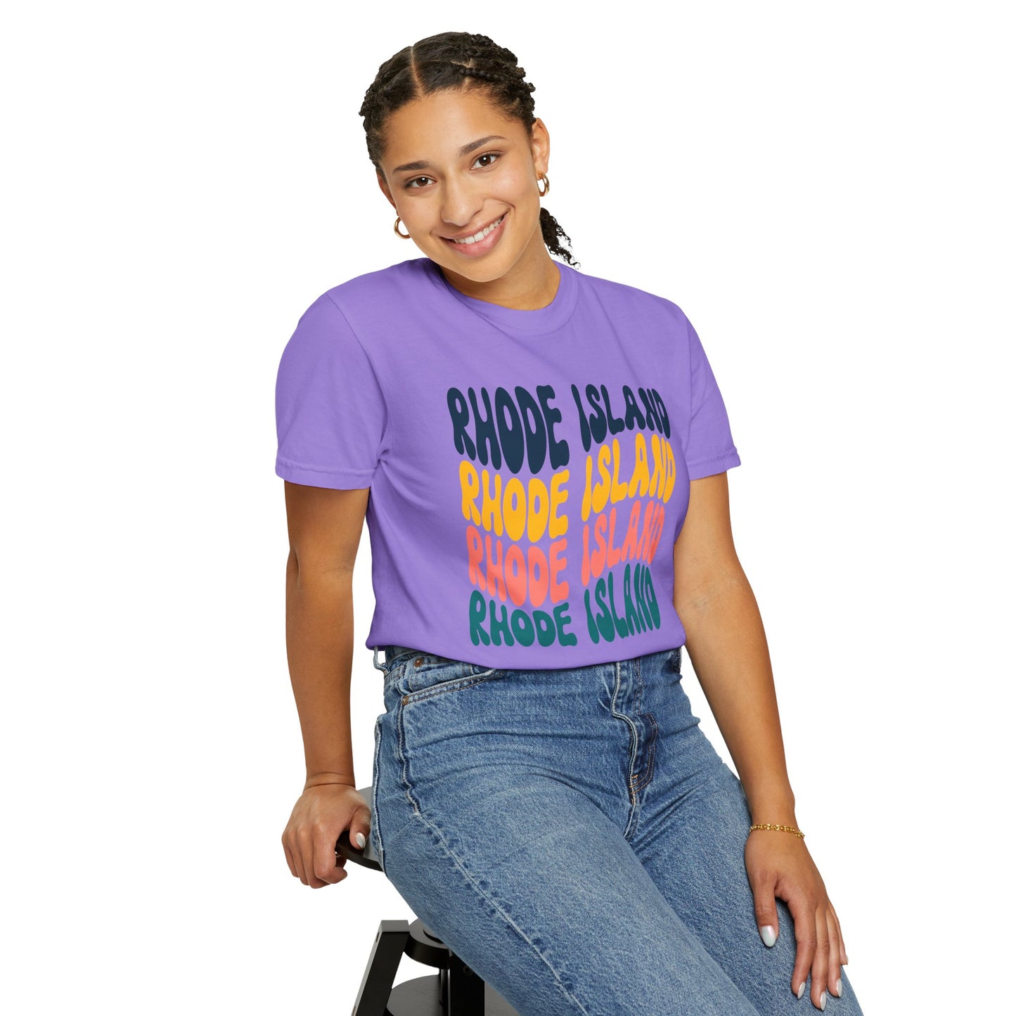 Retro Rhode Island - Comfort Colors Shirt