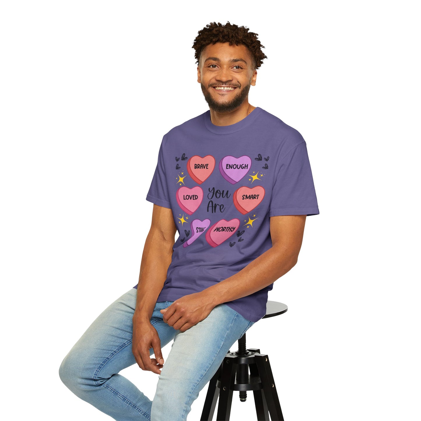 Candy Heart Affirmations - Comfort Colors Shirt