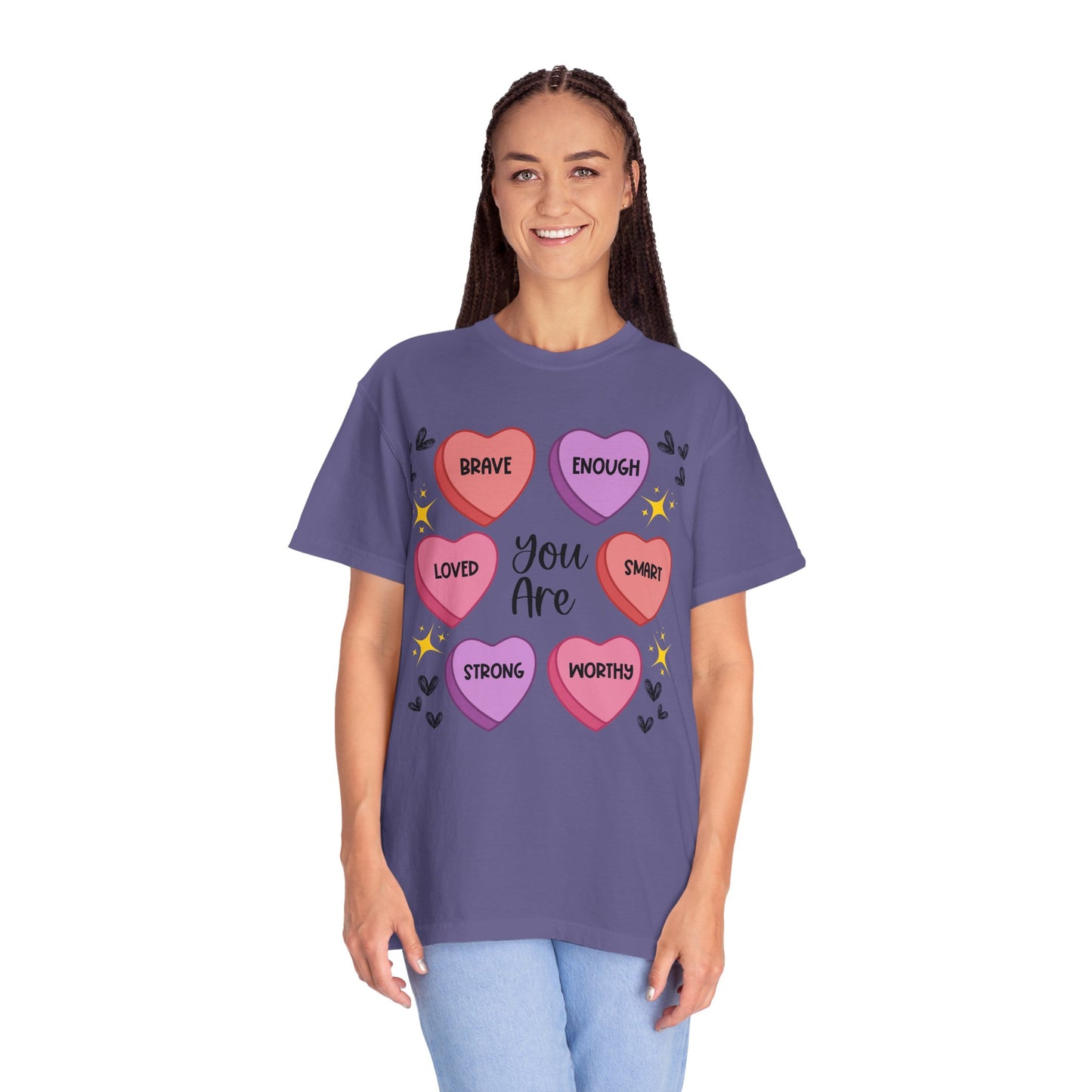 Candy Heart Affirmations - Comfort Colors Shirt