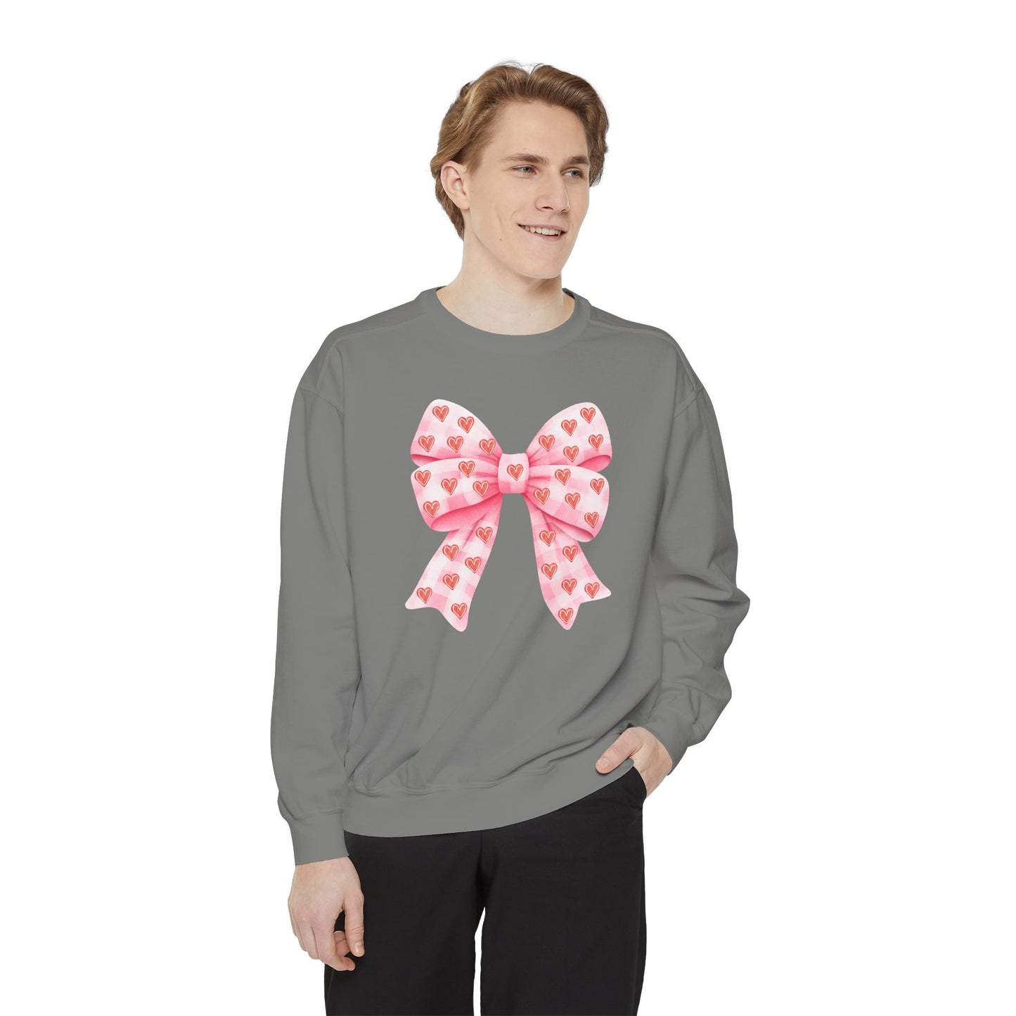 Pink Bow & Hearts - Comfort Colors Sweatshirt