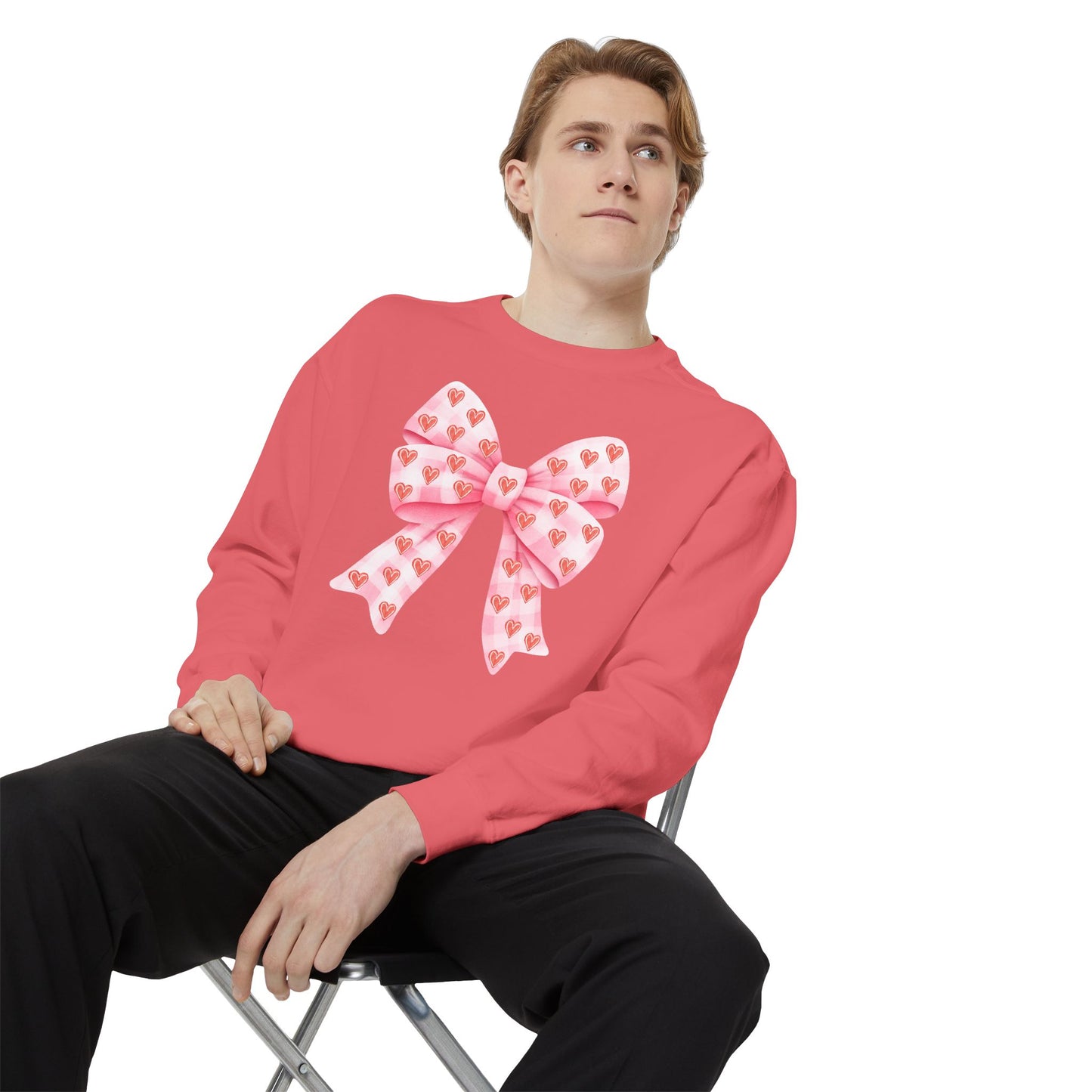 Pink Bow & Hearts - Comfort Colors Sweatshirt