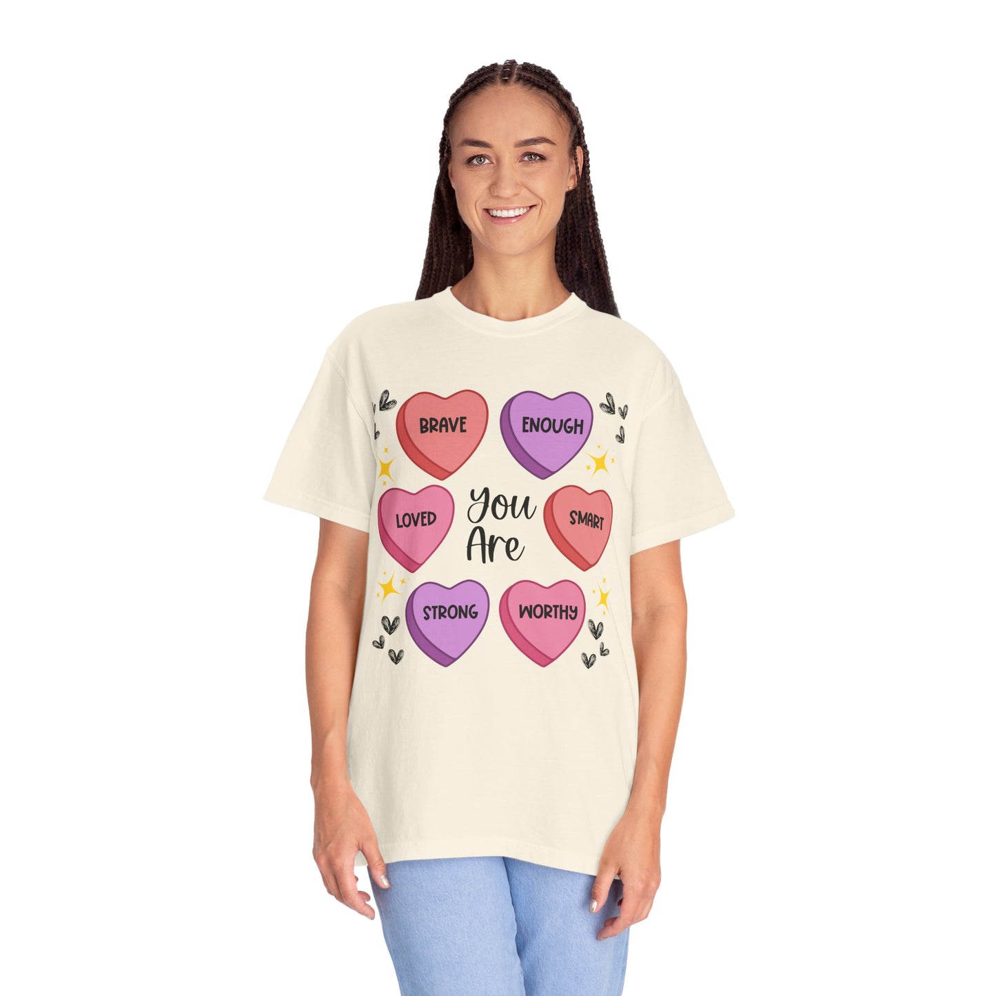 Candy Heart Affirmations - Comfort Colors Shirt